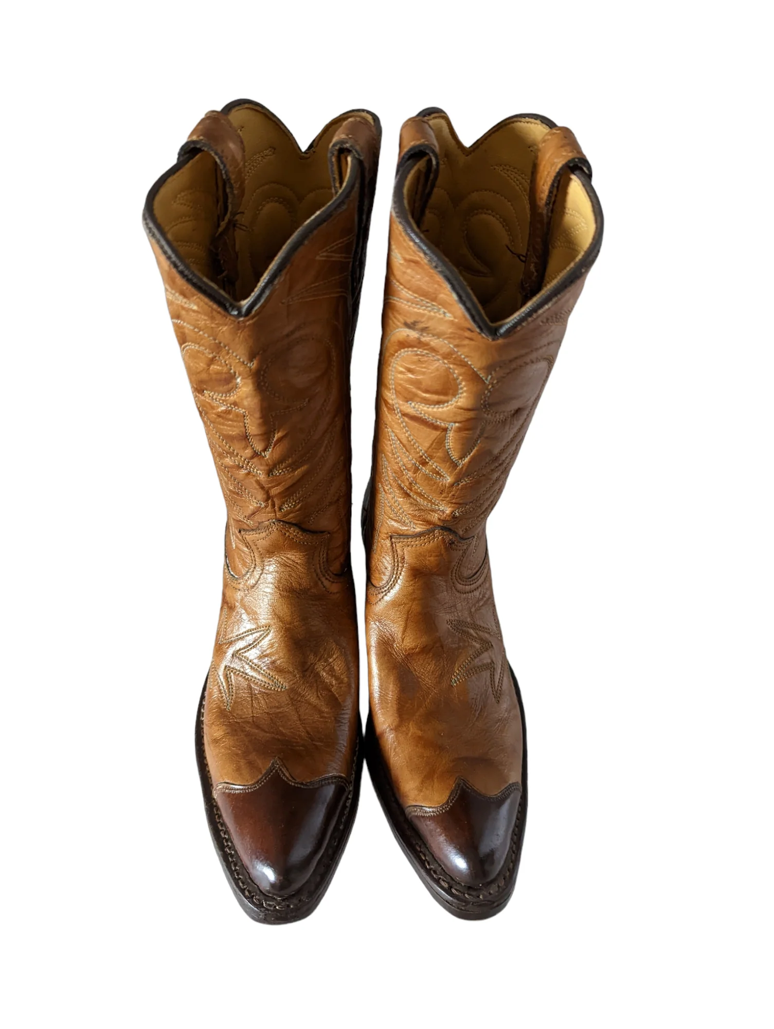 70s Irls Kids Wingtip Cowboy Western Boots Size 4b New By Texas - Image 5