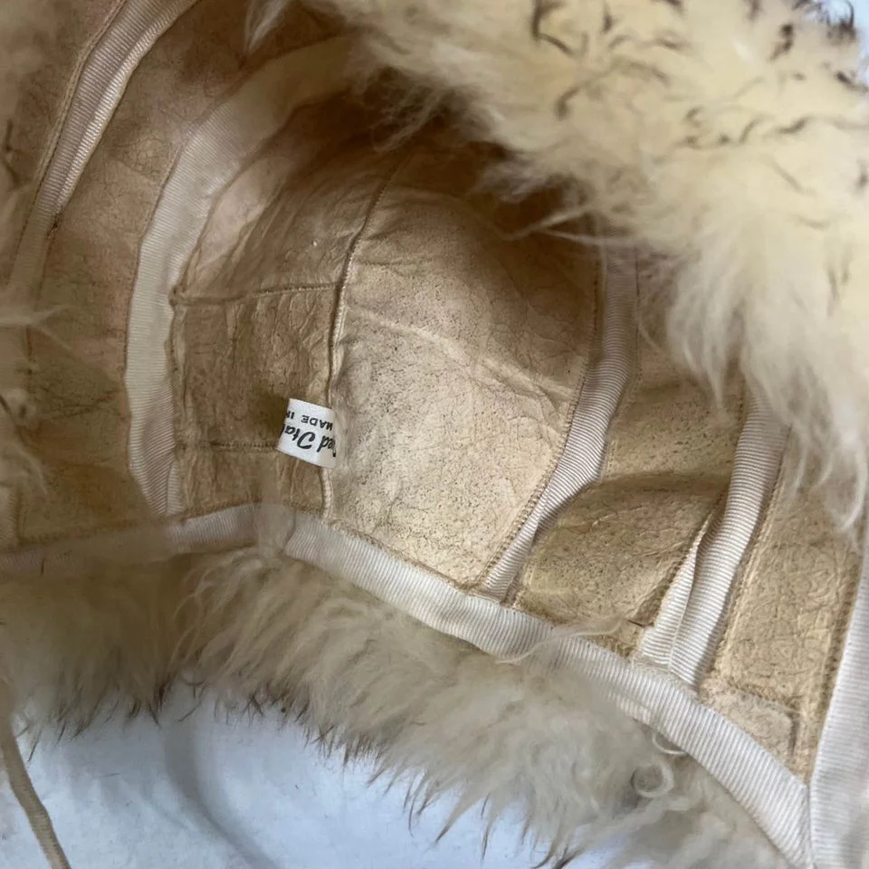 70s Italian Made Shearling Pom Pom Hat - Image 7