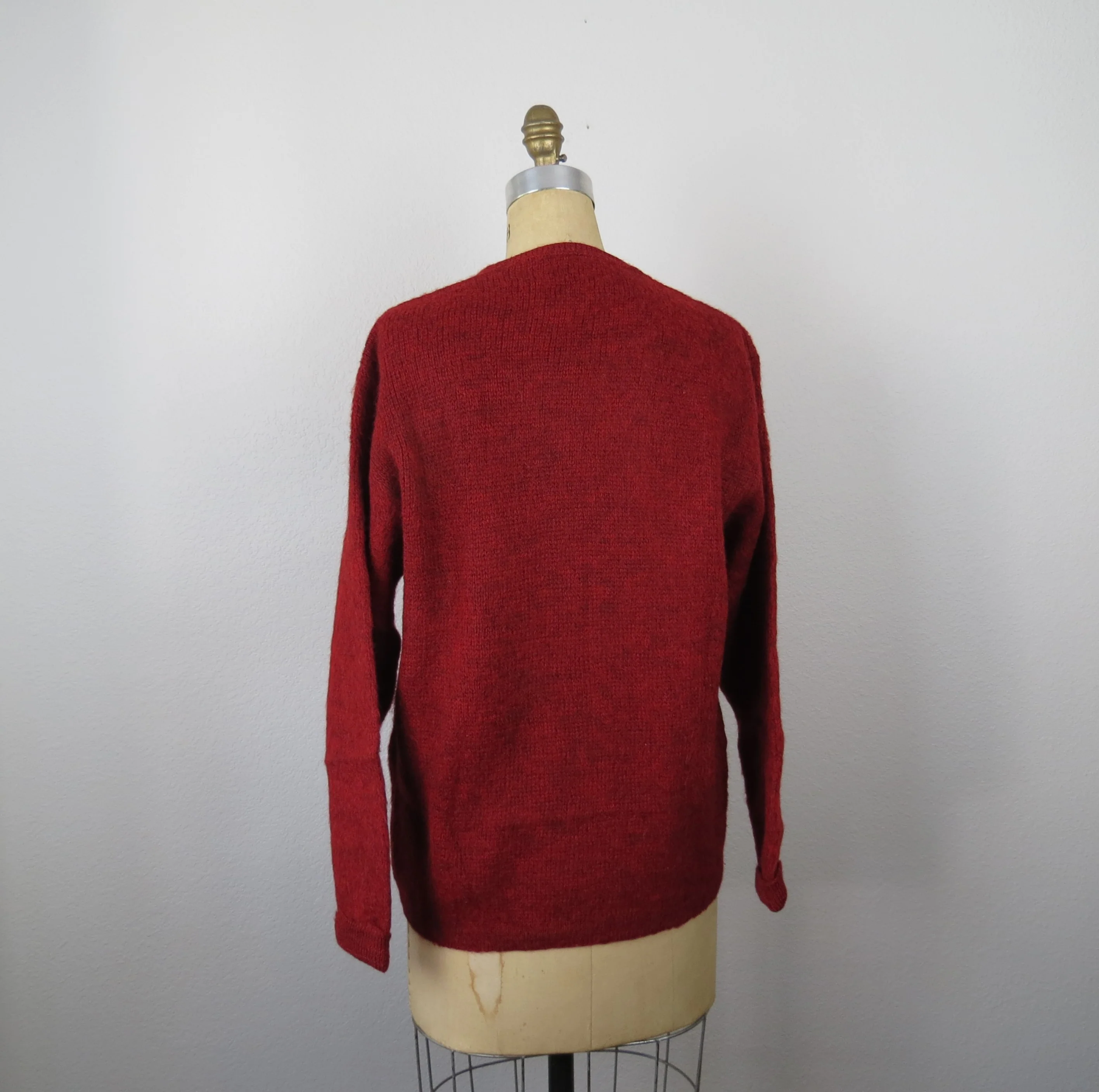 70s Jantzen Wool Sweater V-neck Slouchy Grandpa By Jantzen - Image 4
