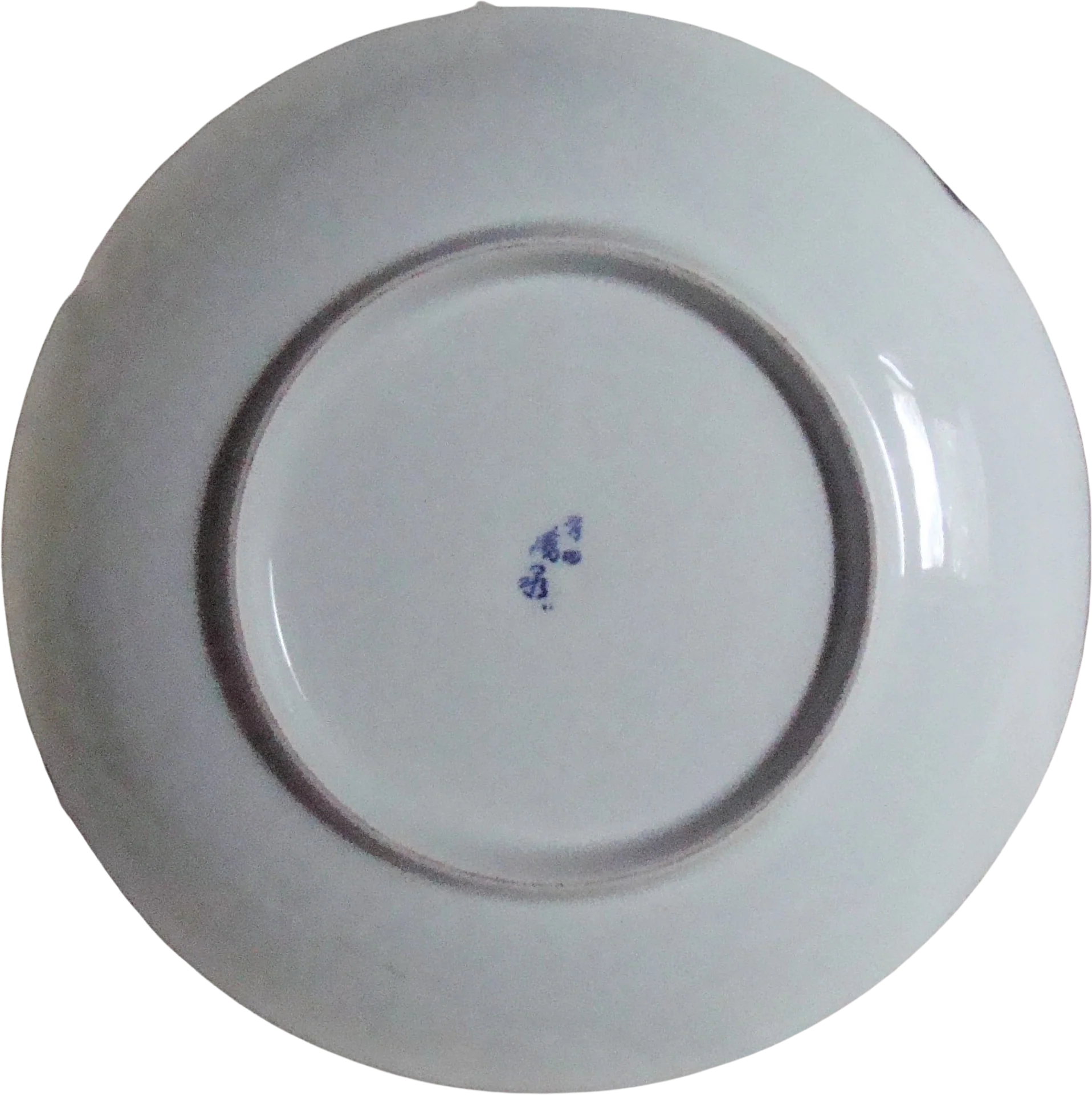 70s Japan Made Blue And White Round Platter - Image 2