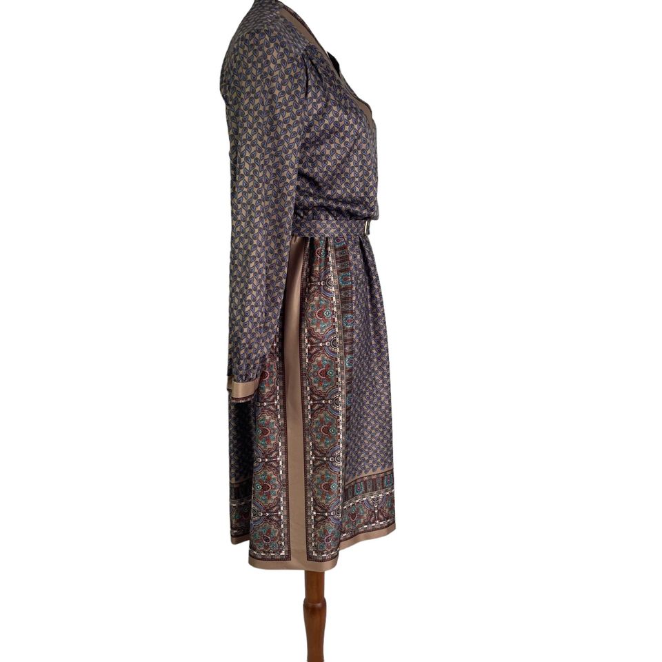 70s Lady Carol Paisley Secretary Dress M - Image 5