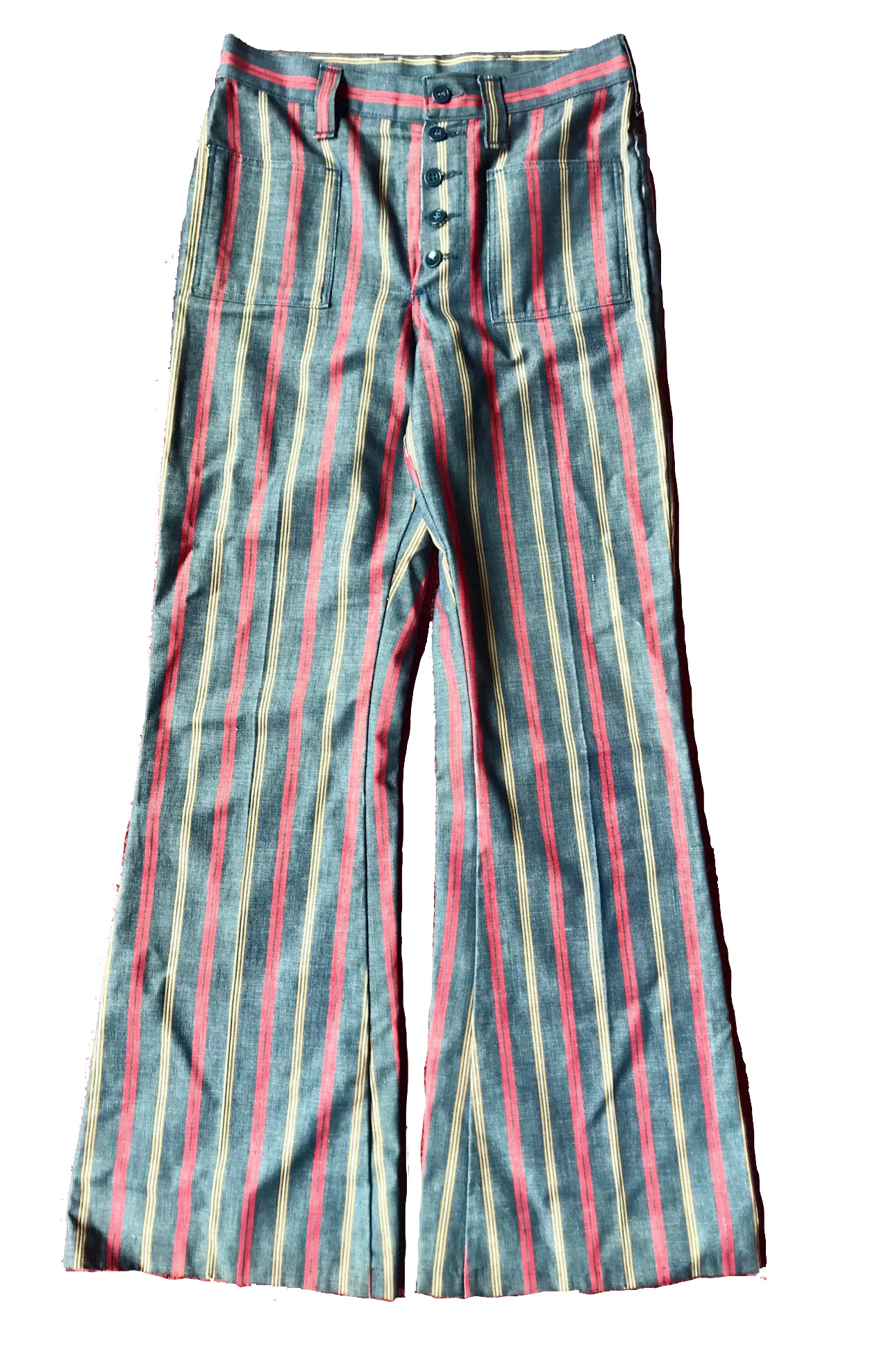 70s Lady Wrangler Striped Button Front Pant By Lady Wrangler - Image 4