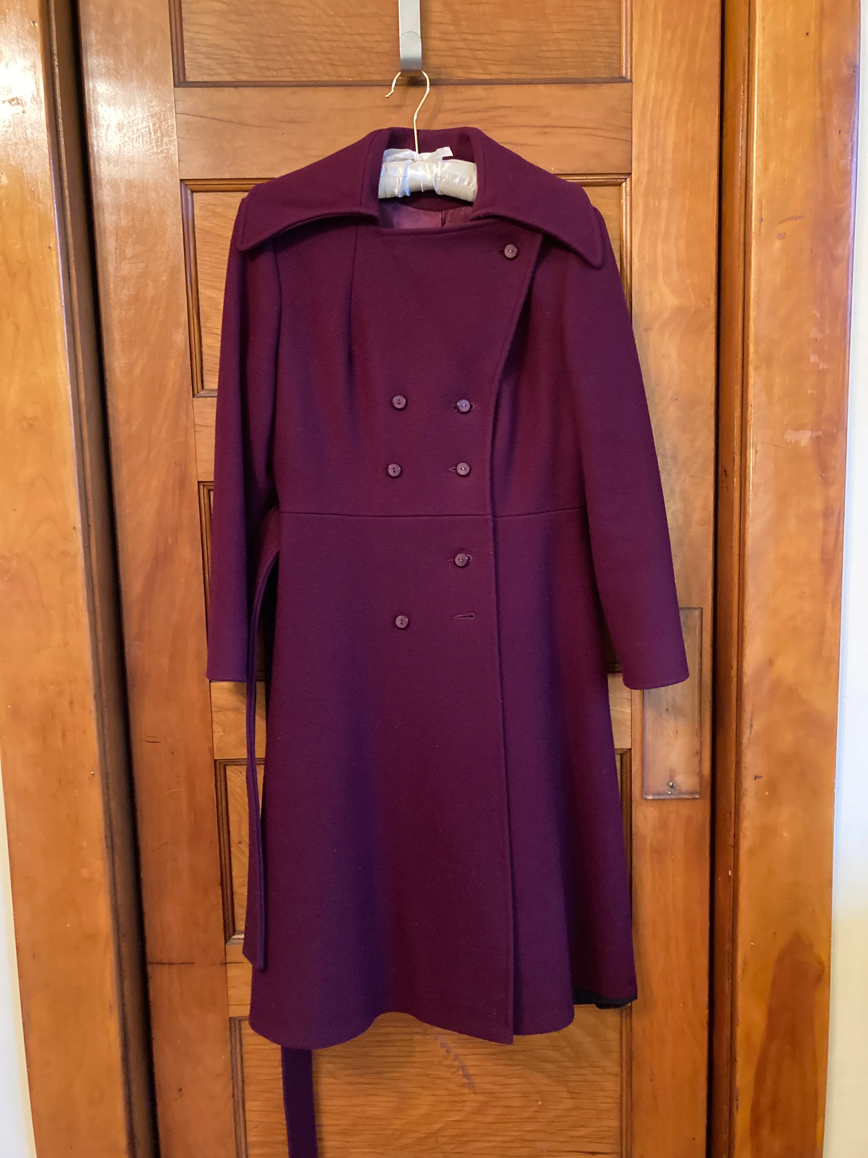 70s Lassie Junior Purple Wool Belted Coat By Lassie Junior - Image 3