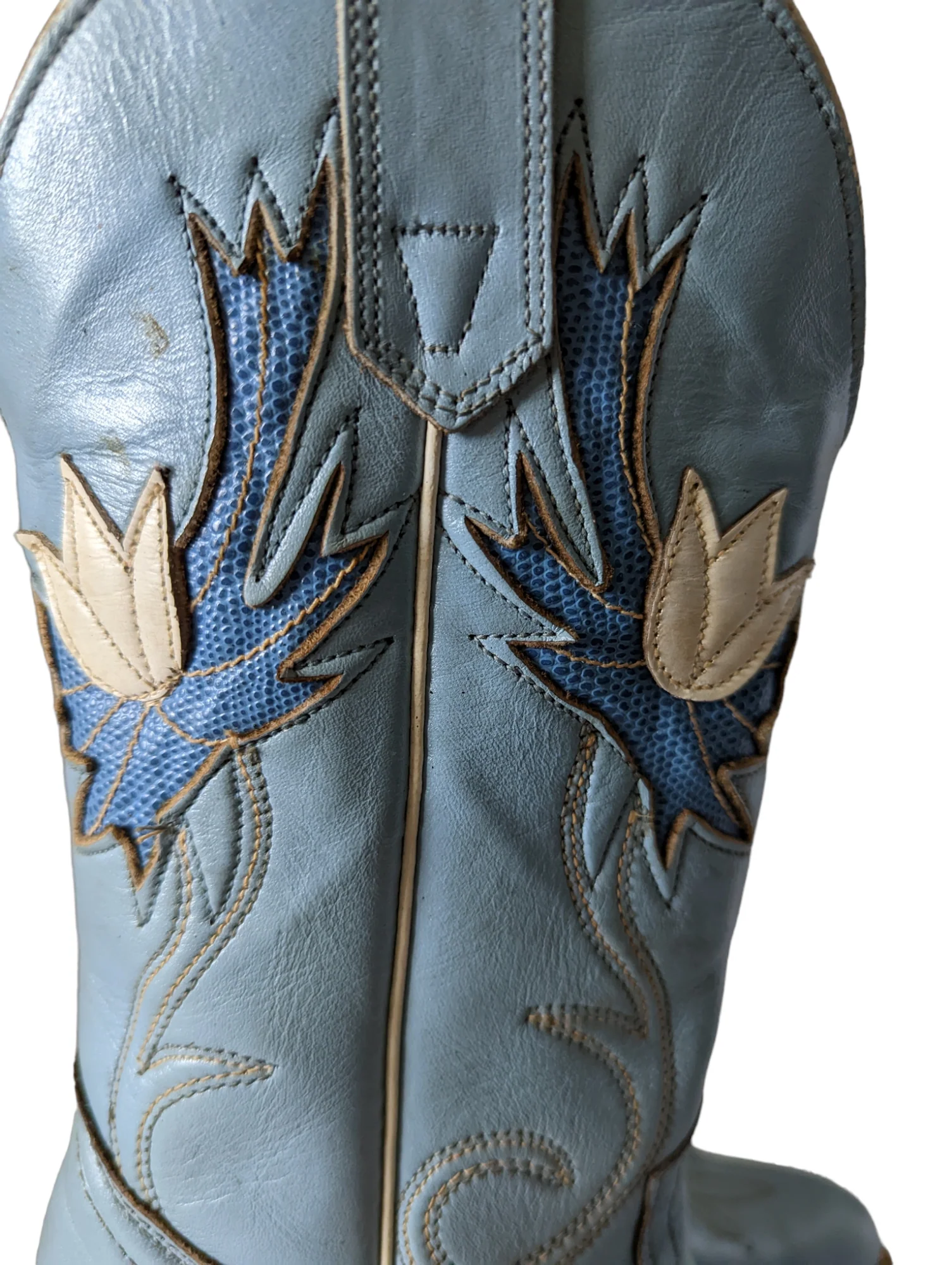70s Leather Flower Inlay Cowboy Western Boots Size 5.5 By Capezio - Image 6