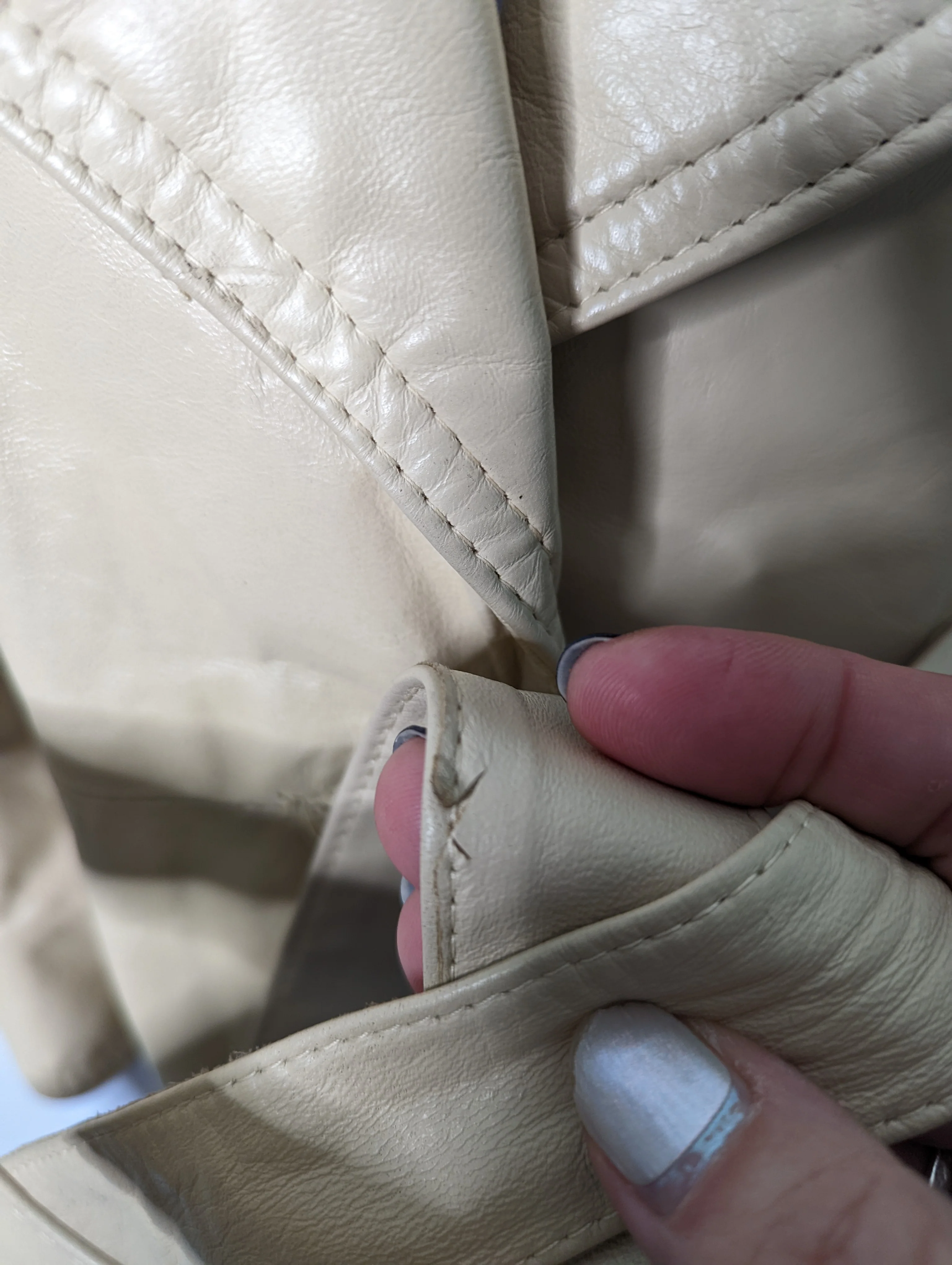 70s Leather Jacket Cropped Trench One Button Tan Belt By Dorby Casuals - Image 8