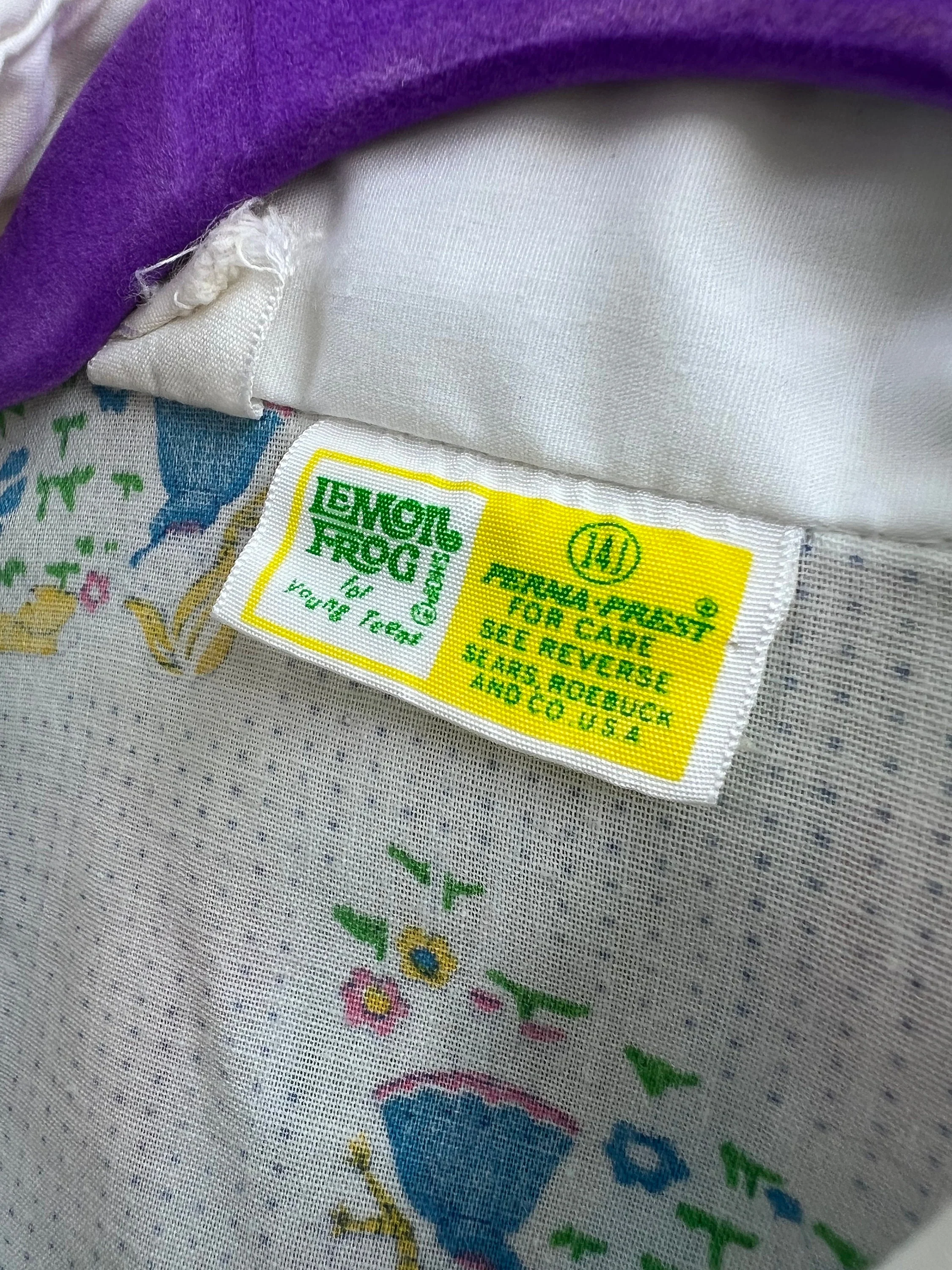 70s Lemon Frog Precious Moments Little Girl Farm Novelty Print Button Up Blouse - Image 4
