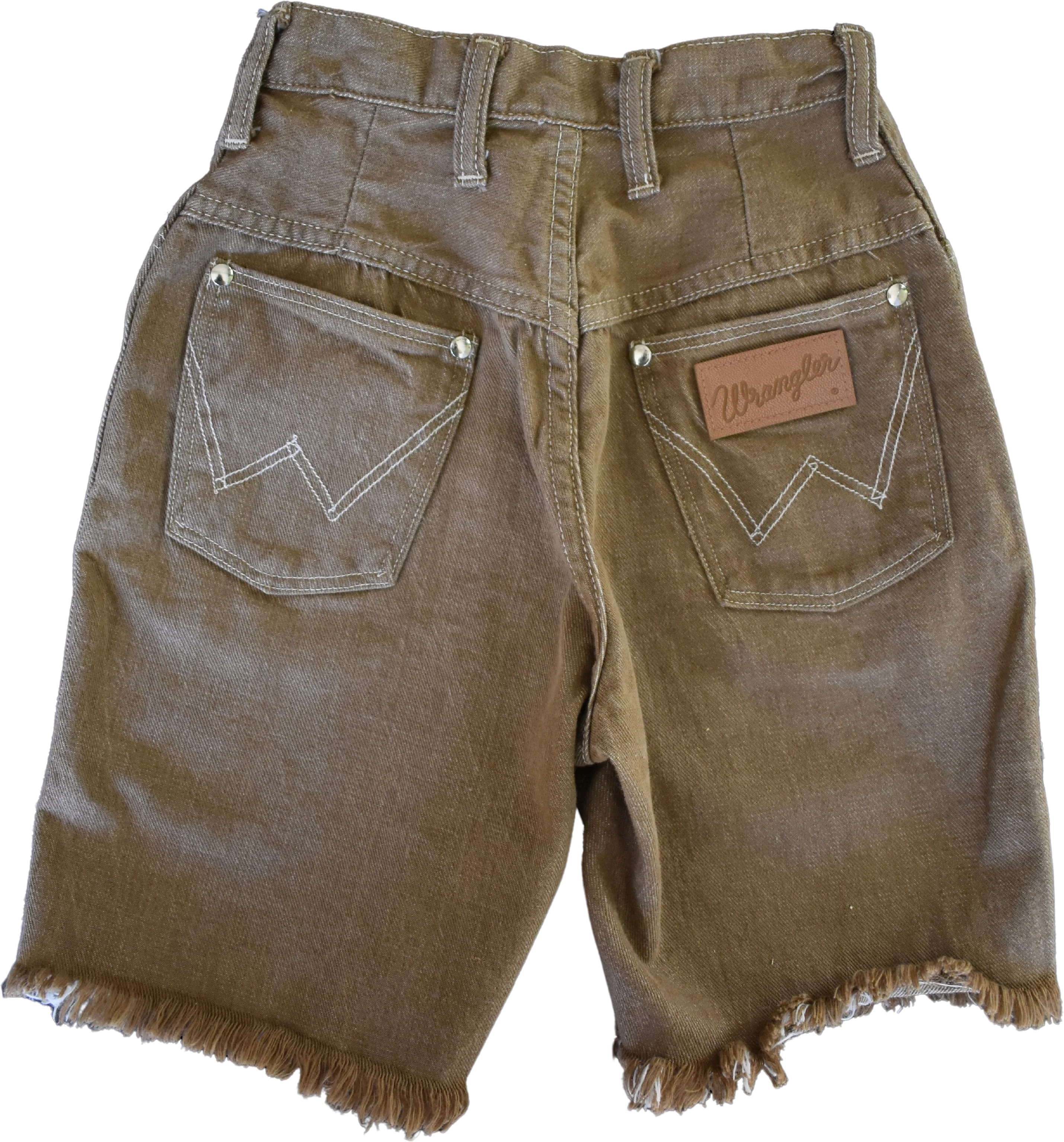 70s Light Brown Cutoff Denim Shorts By Wrangler - Image 2