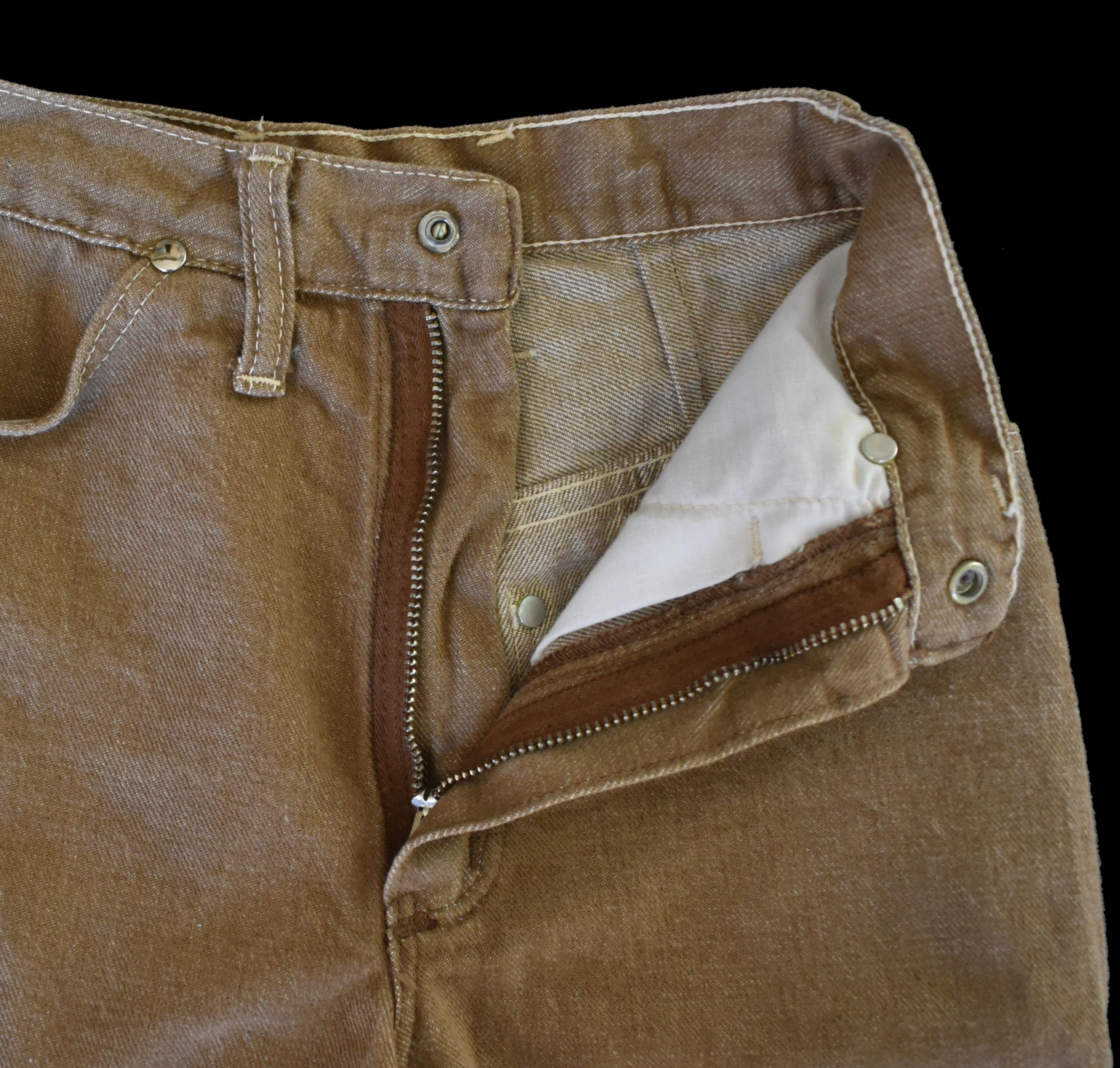 70s Light Brown Cutoff Denim Shorts By Wrangler - Image 3