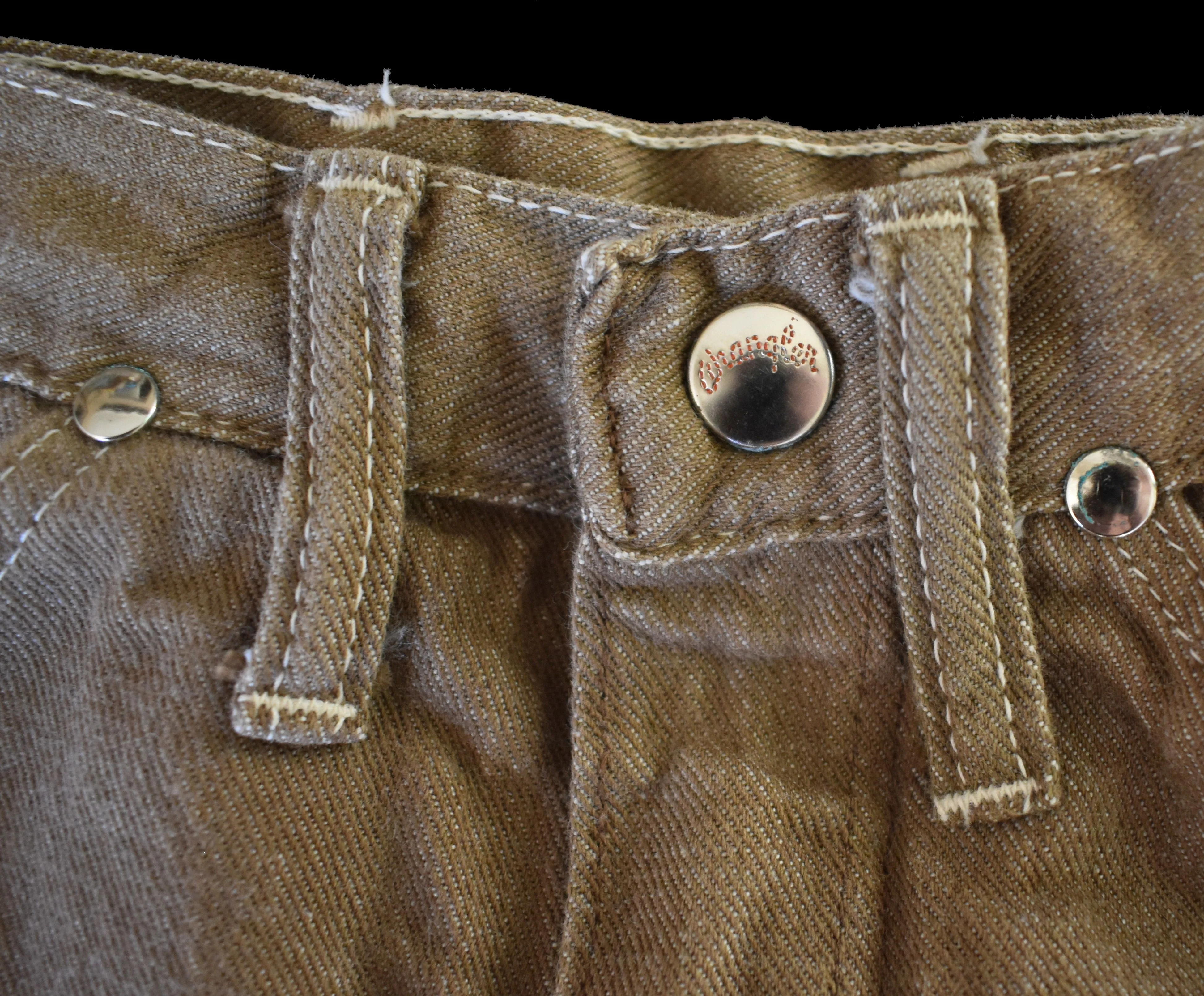70s Light Brown Cutoff Denim Shorts By Wrangler - Image 4