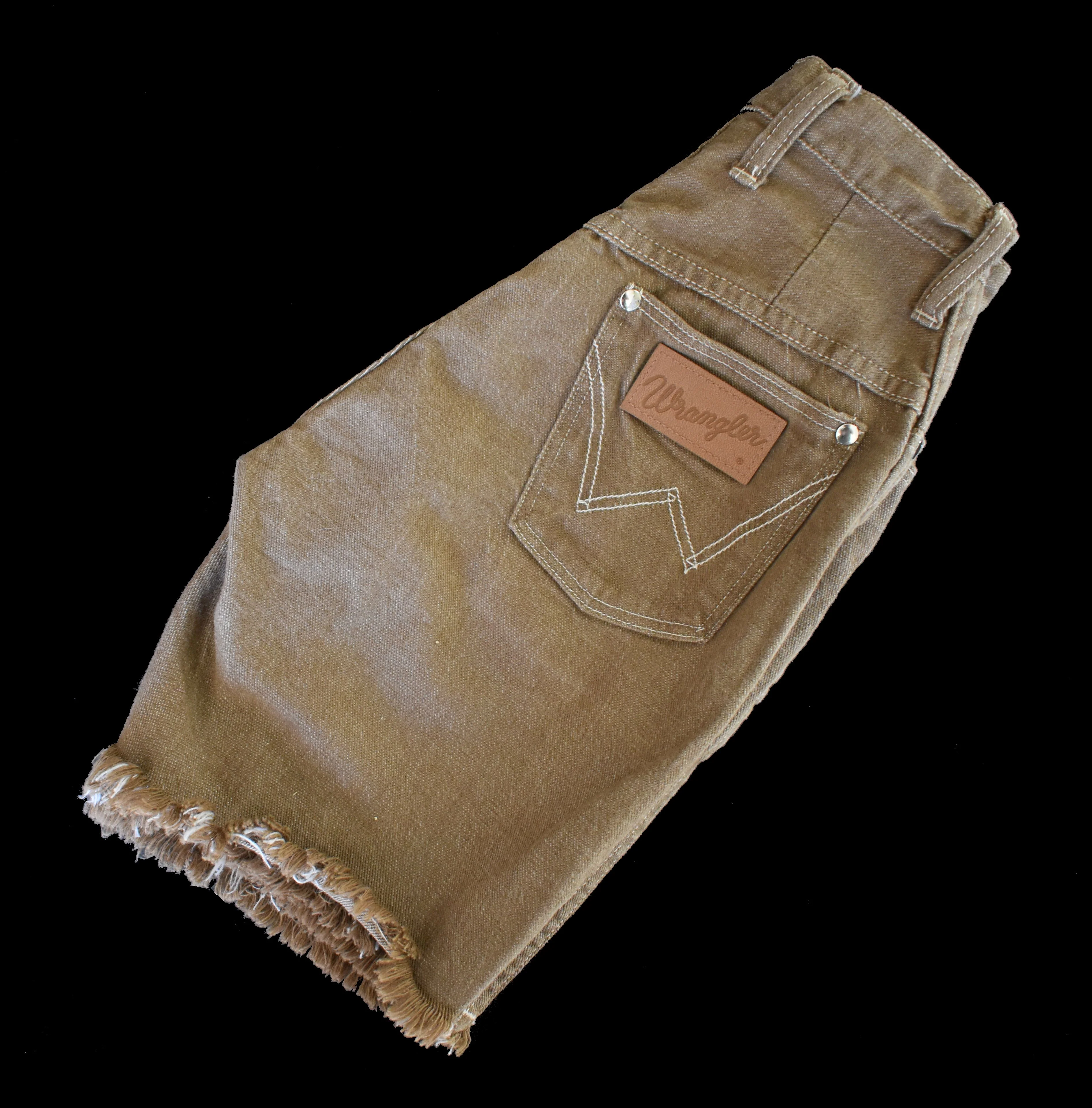 70s Light Brown Cutoff Denim Shorts By Wrangler - Image 5