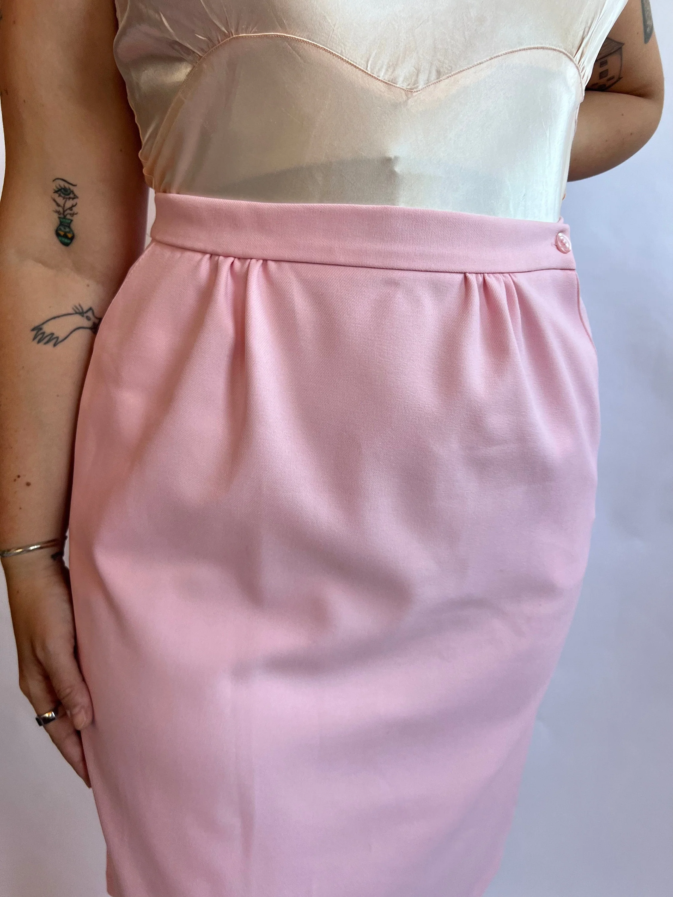 70s Light Pink High Rise Mini Skirt Cape Cod Separates - Image 2