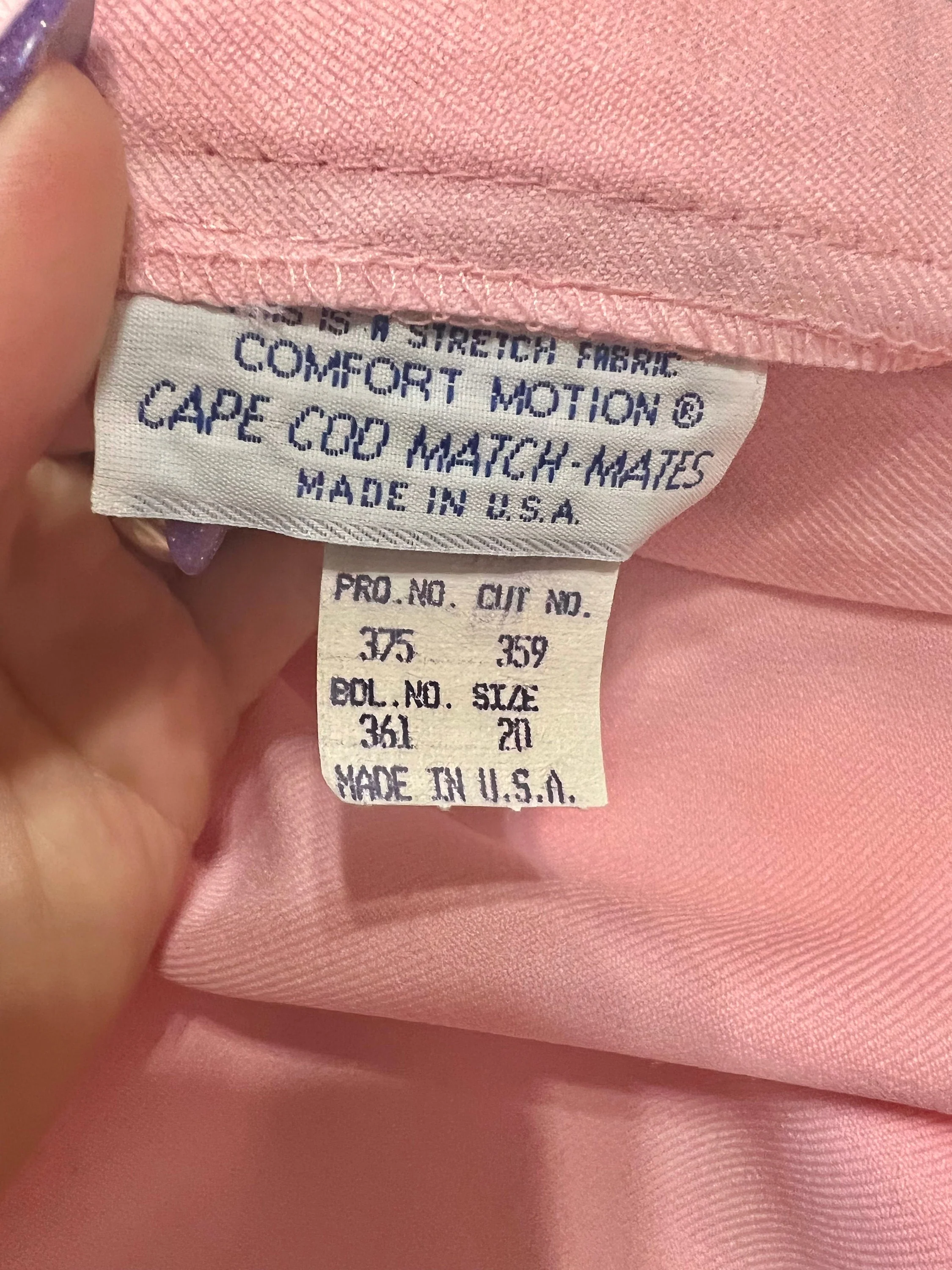 70s Light Pink High Rise Mini Skirt Cape Cod Separates - Image 8