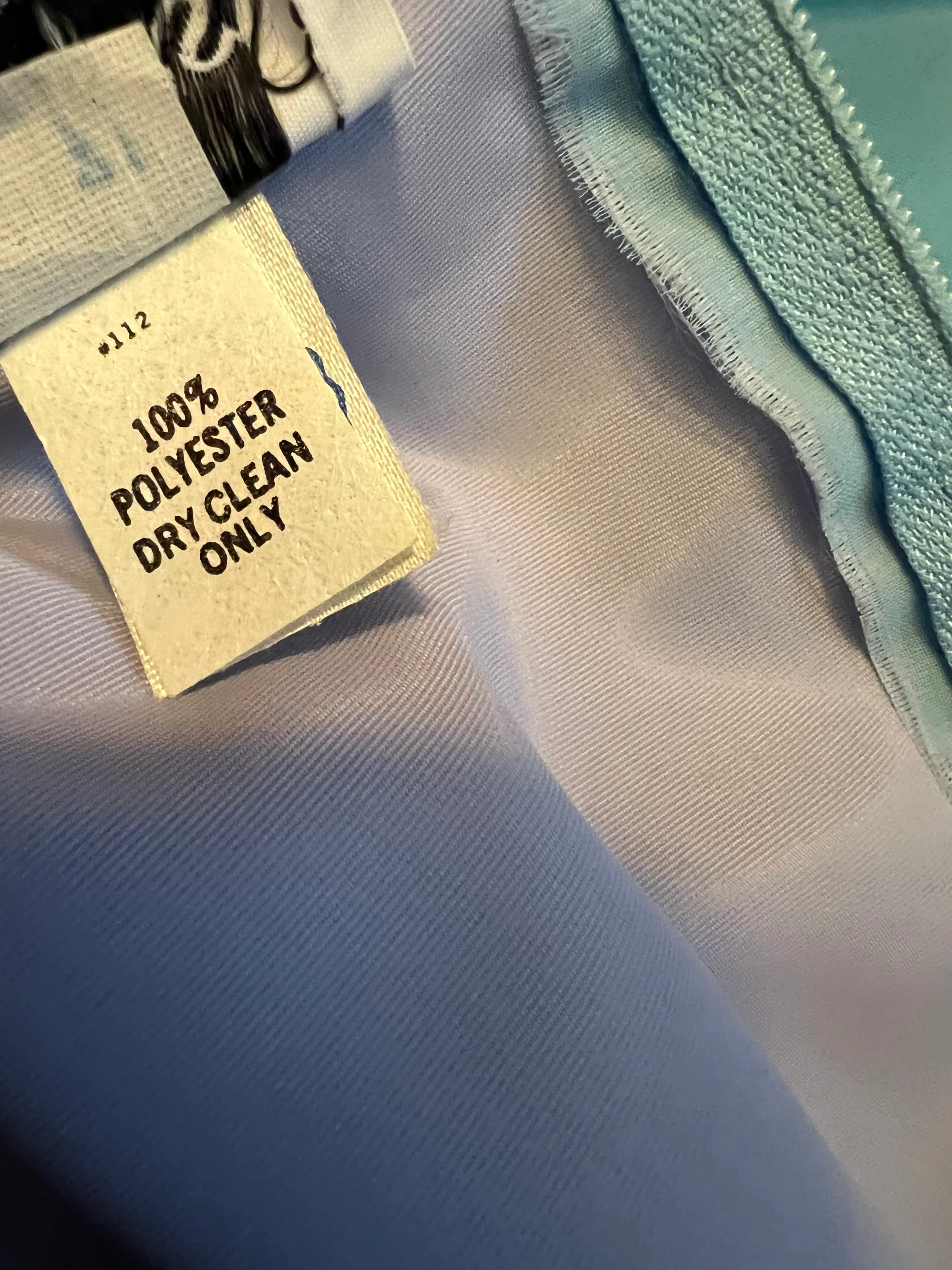 70s Lilac Light Blue Sheer Chiffon Ruffle Dress Gown By Themes - Image 9