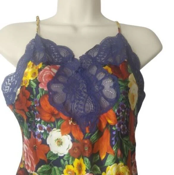 70s Lingerie Crop Floral Cami By Oscar de la Renta - Image 2