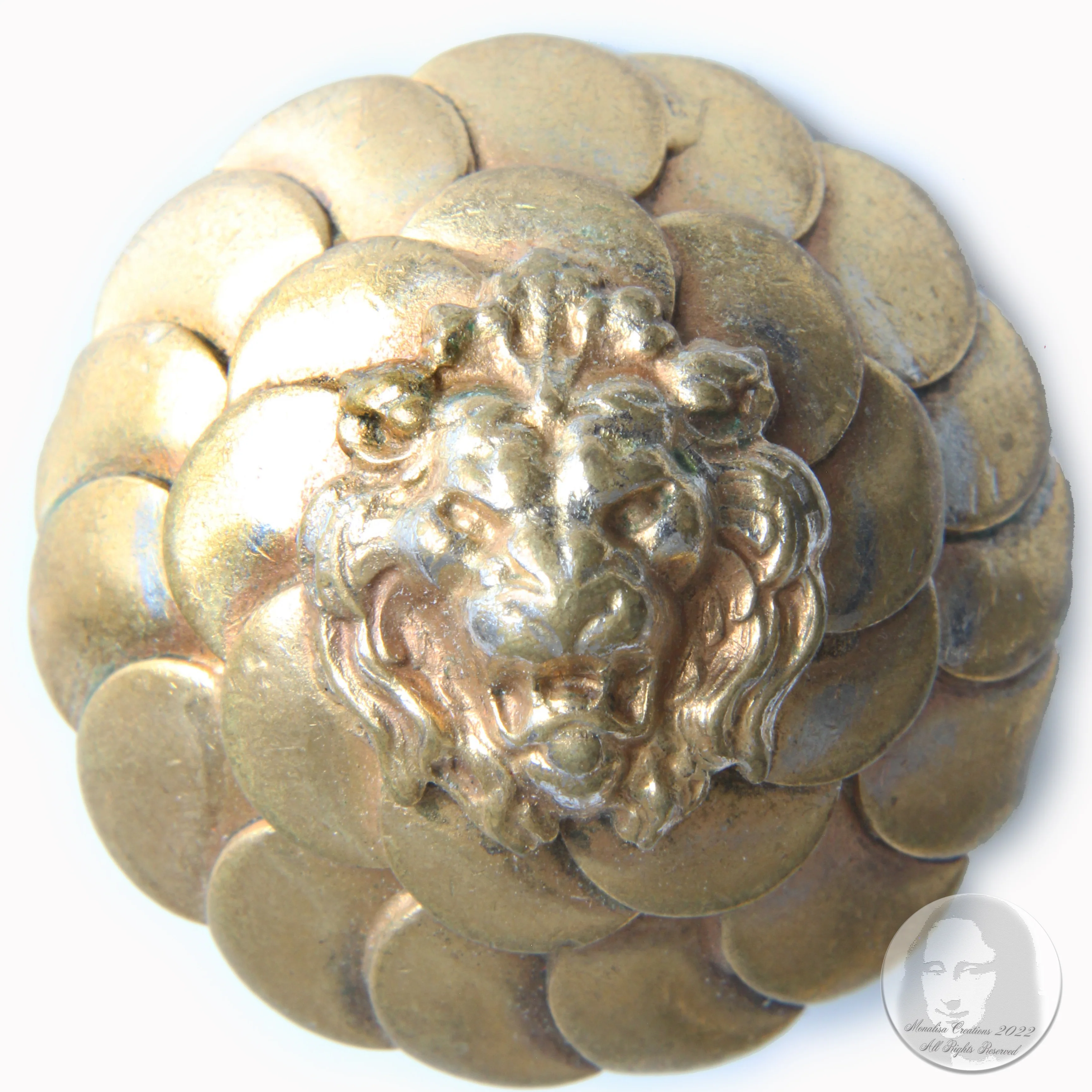 70s Lion Head Earrings Clip Style Gold Metal Rare By Chanel - Image 11