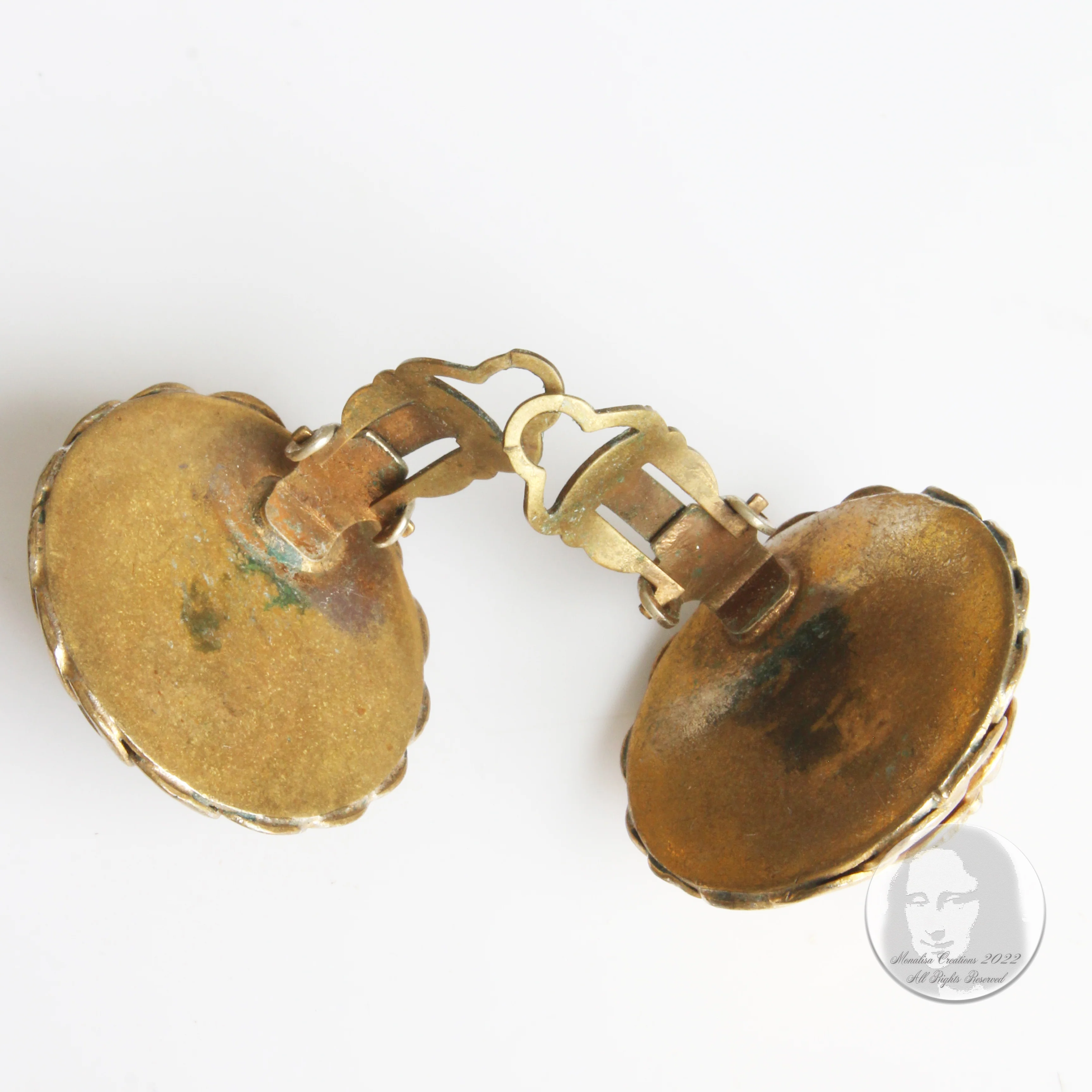 70s Lion Head Earrings Clip Style Gold Metal Rare By Chanel - Image 12