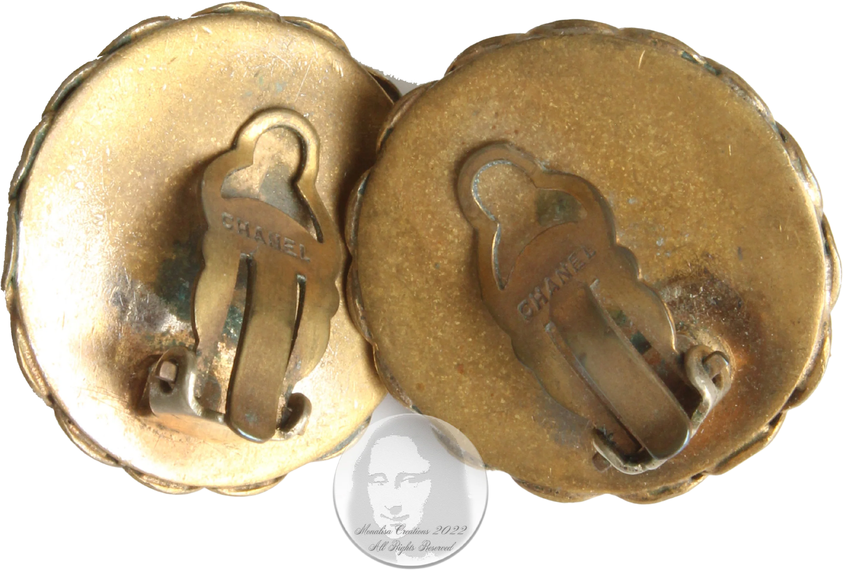 70s Lion Head Earrings Clip Style Gold Metal Rare By Chanel - Image 2