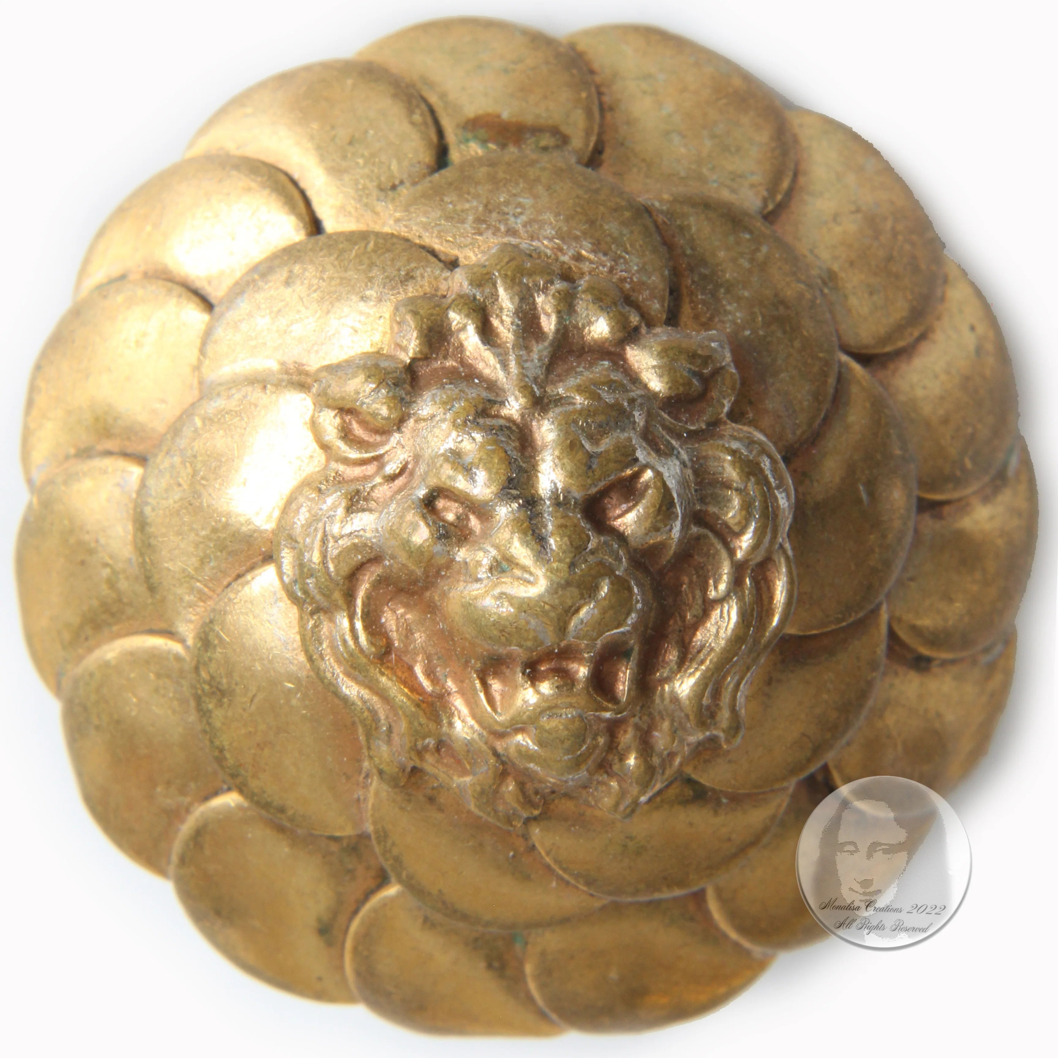 70s Lion Head Earrings Clip Style Gold Metal Rare By Chanel - Image 4