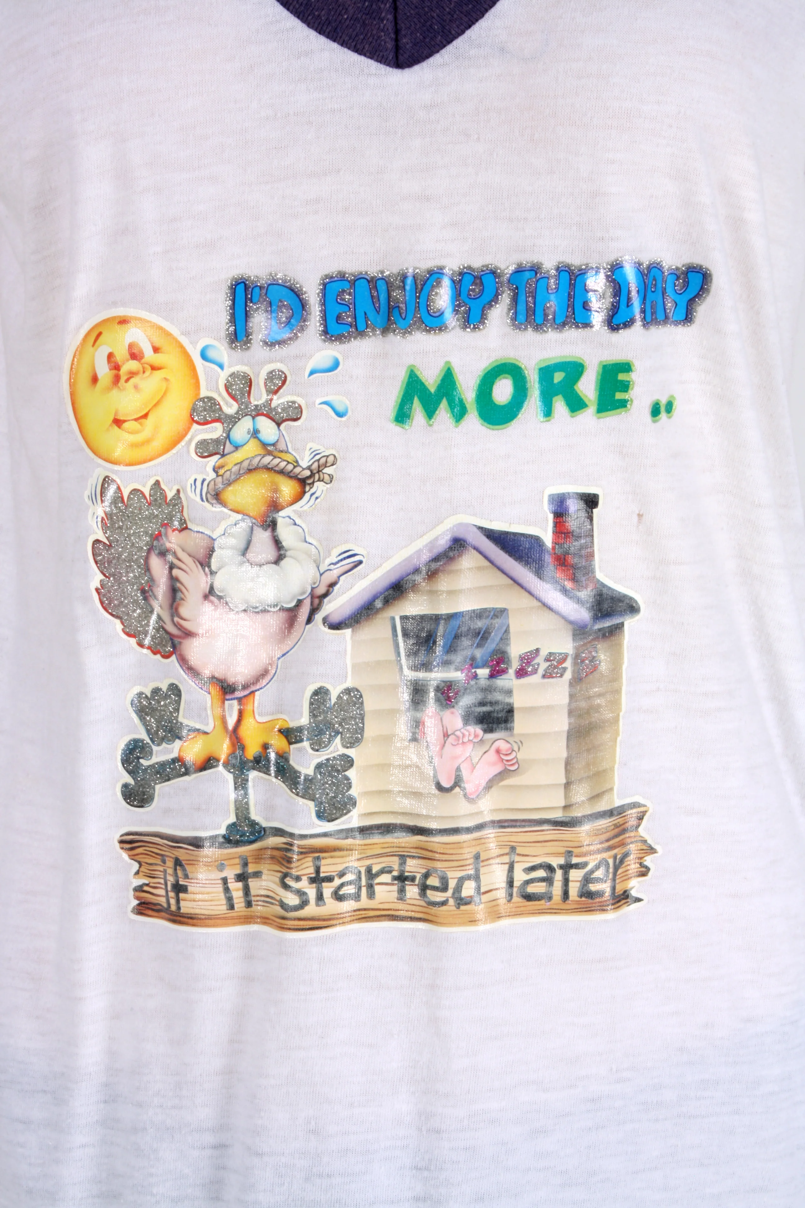 70s Long Night Shirt Single Stitch Glitter Iron On - Image 2