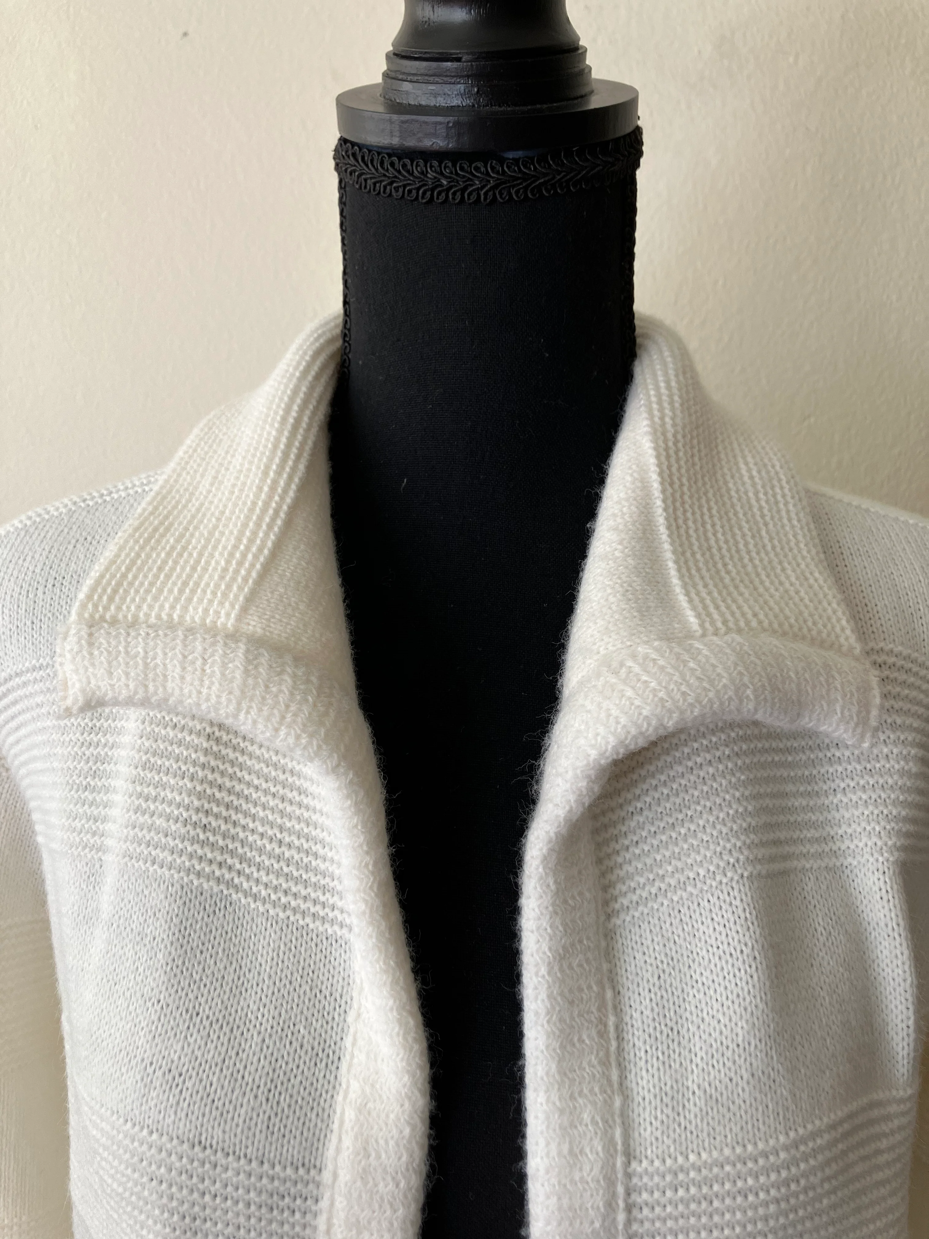 70s Long Open Front Ivory Cardigan Sweater Coat By Jolie Knitwear - Image 3