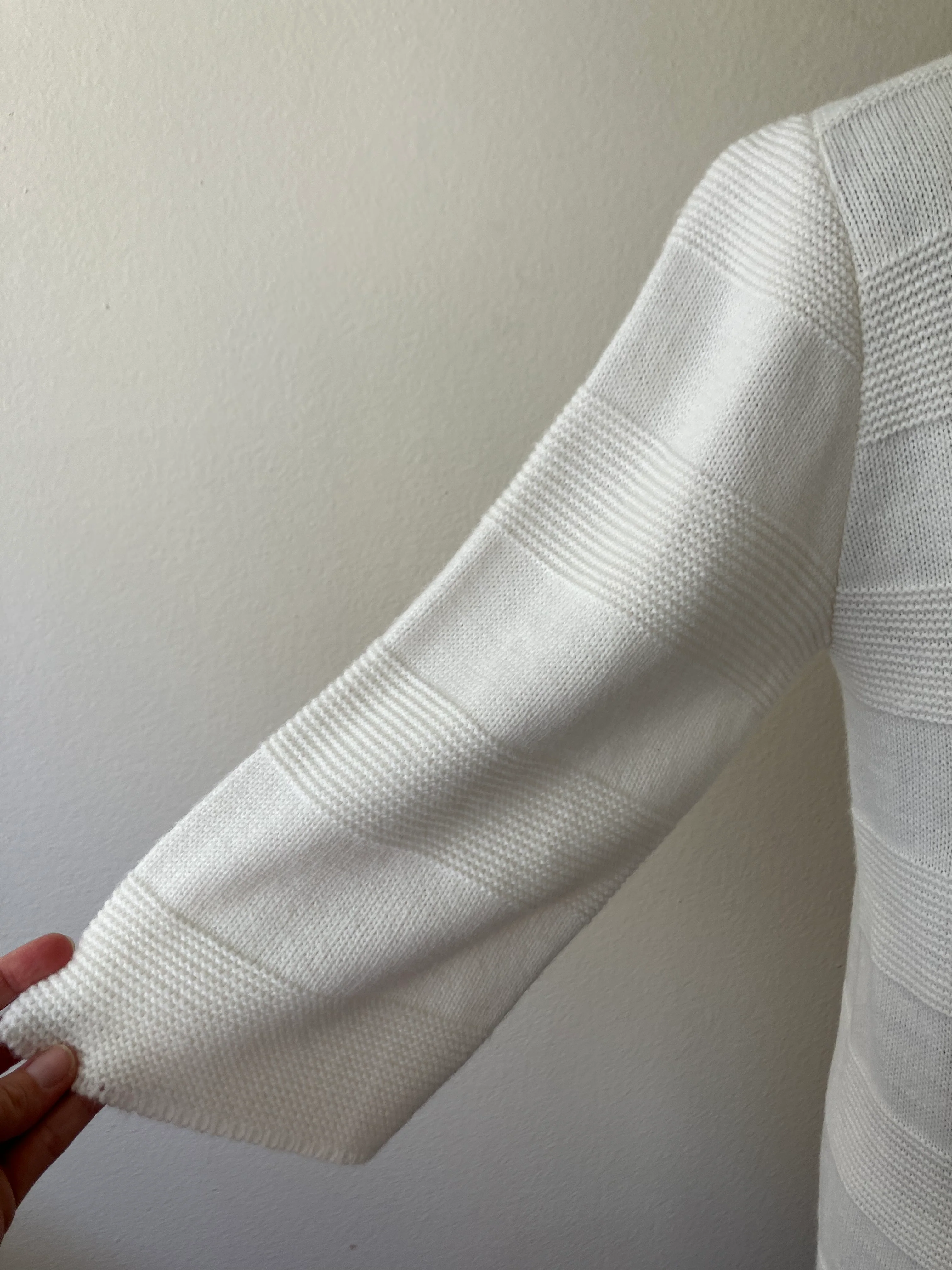 70s Long Open Front Ivory Cardigan Sweater Coat By Jolie Knitwear - Image 6