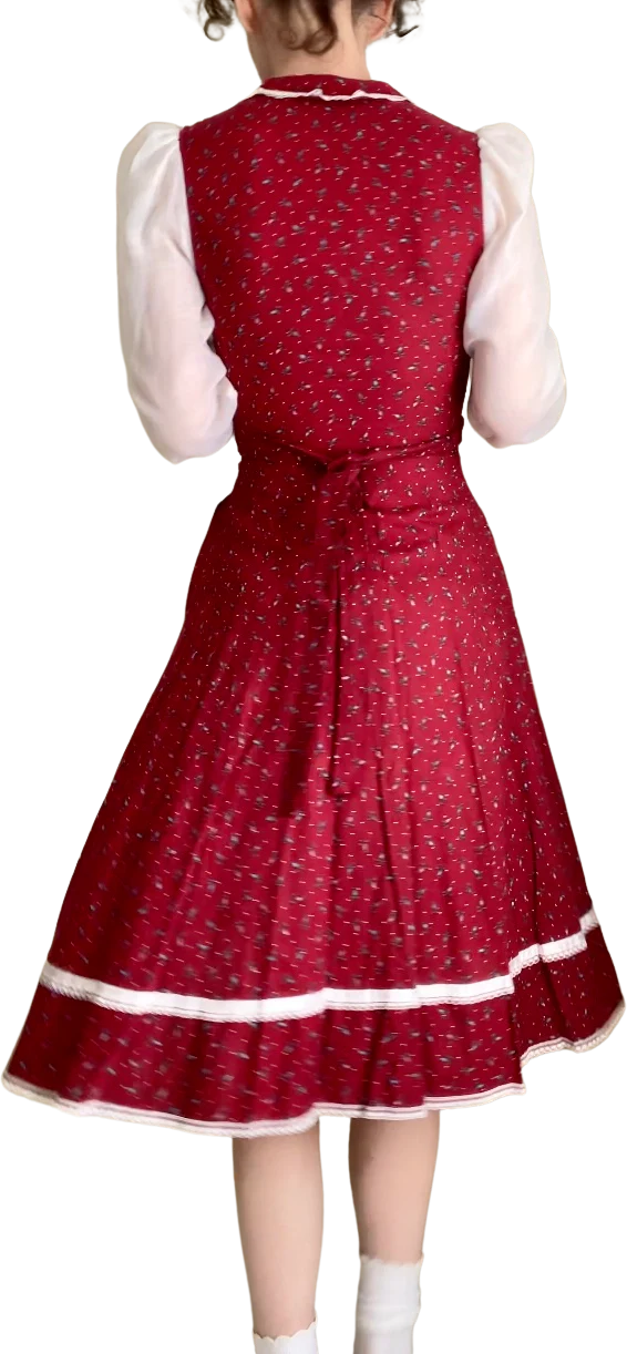 70s Long Sleeve Autumn Prairie Dress By Gunne Sax - Image 2