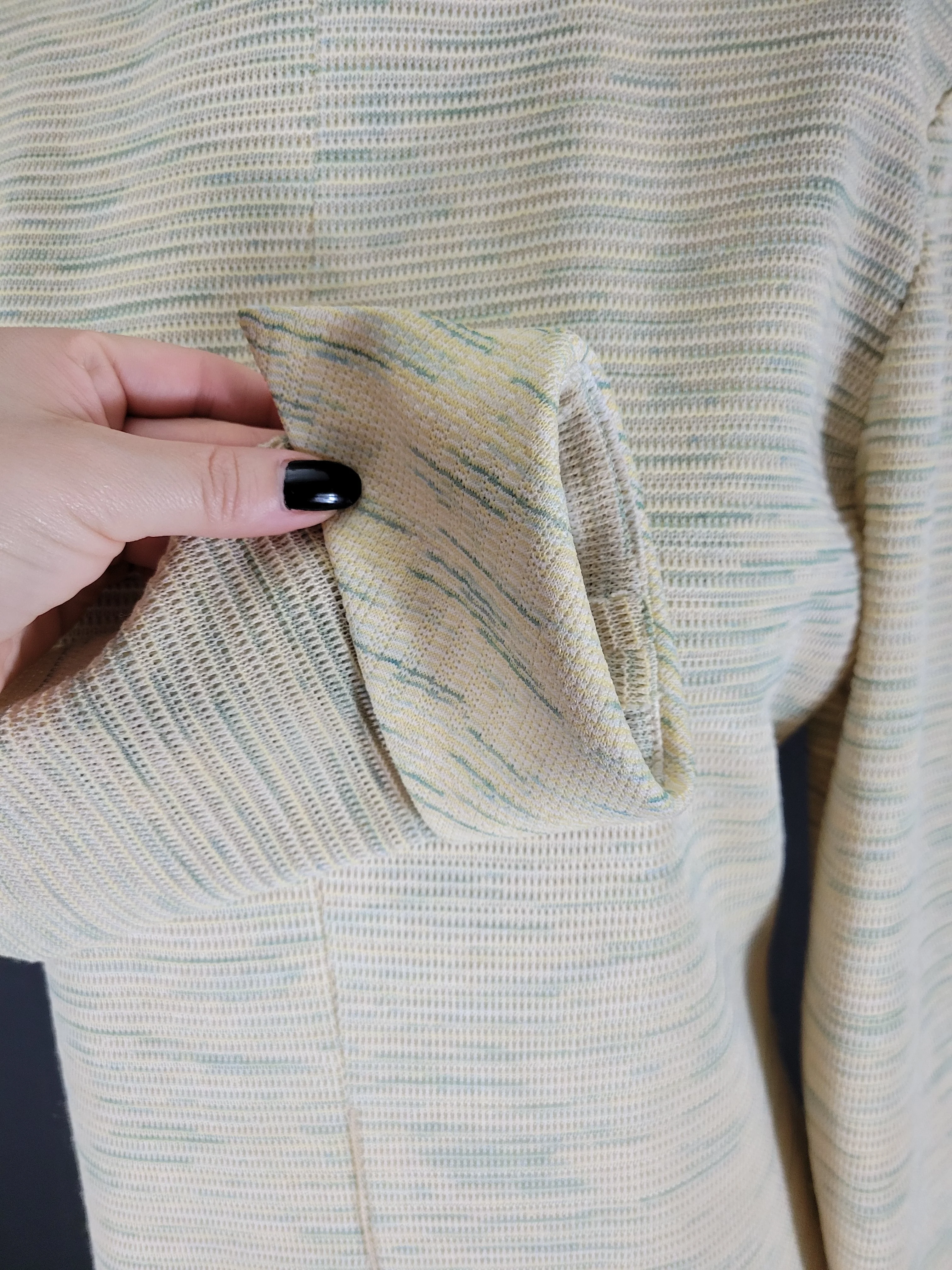 70s Long Sleeve Knit A-line Dress By Leslie Fay - Image 7