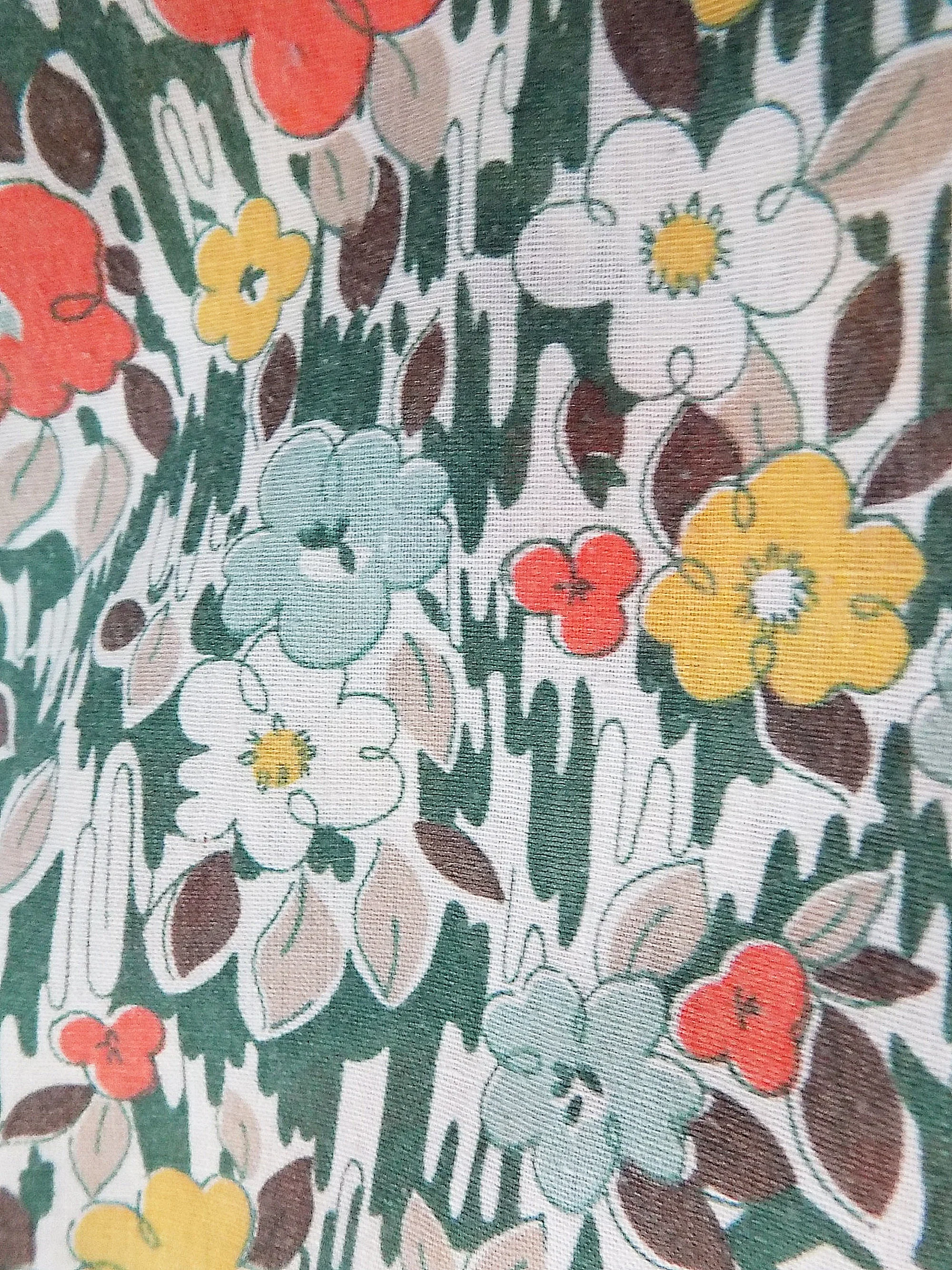 70s Long Sleeved Blouse Shirt Wide Collar Cotton Poly 50 50 Blend Size 18 L Wide Collar Green Floral by Sears - Image 5