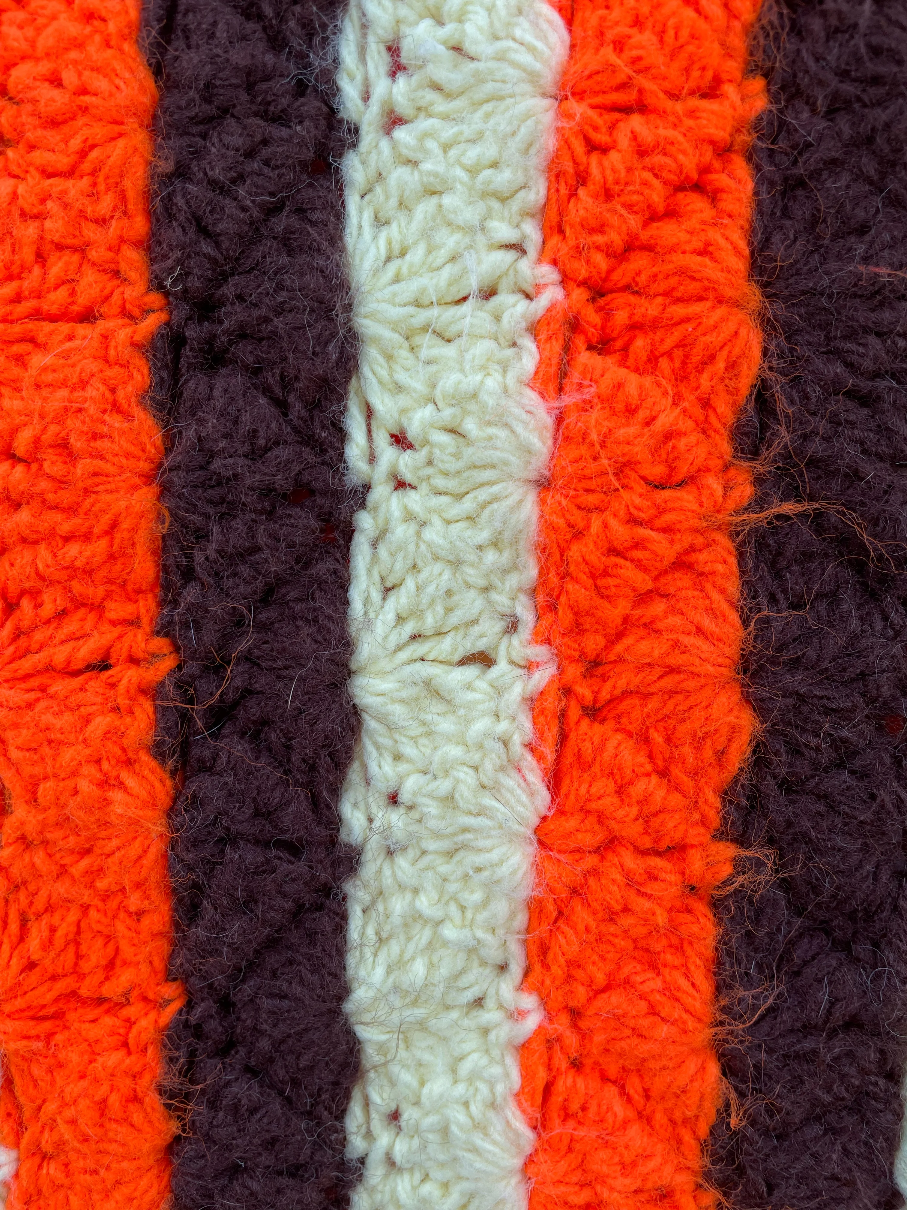70s Lot 3 Crochet Afghans Retro Orange Brown - Image 16