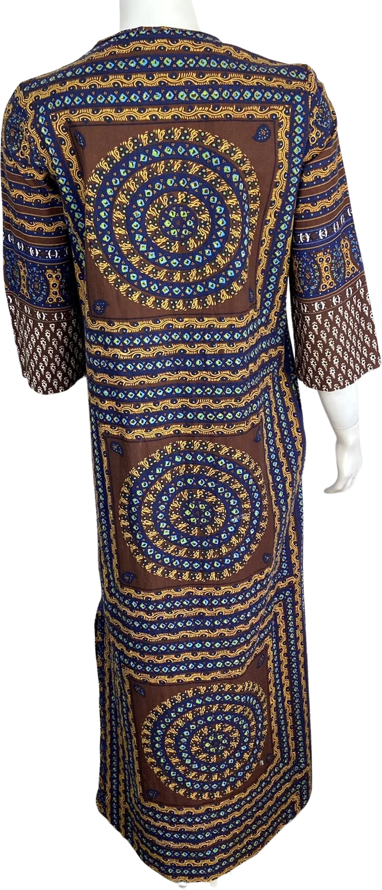 70s Mandala Caftan Maxi Dress Psychedelic Handkerchief By Miss Elaine - Image 2