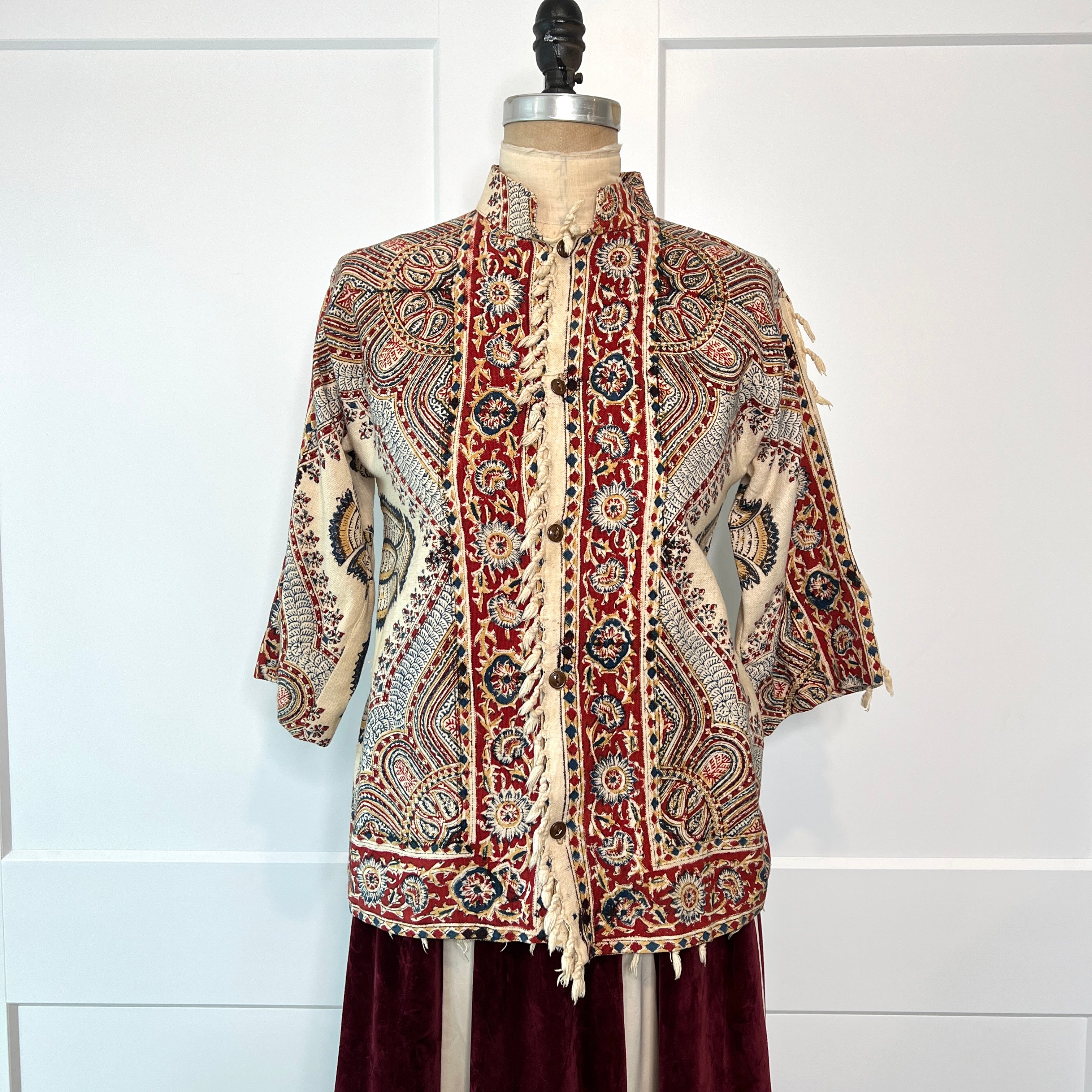 70s Mandala Ghalamkar Block Print Button Down - Image 4