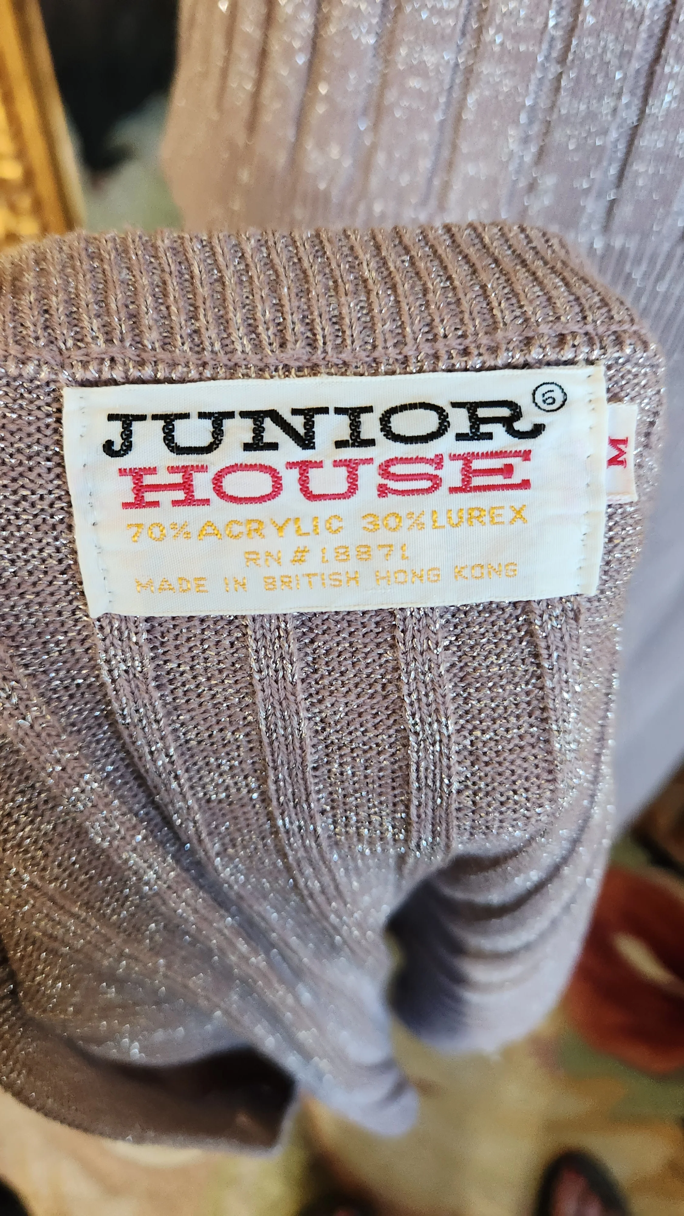 70s Mauve And Silver Lurex Knit 3 Pc Maxi Skirt Set By Junior House - Image 9