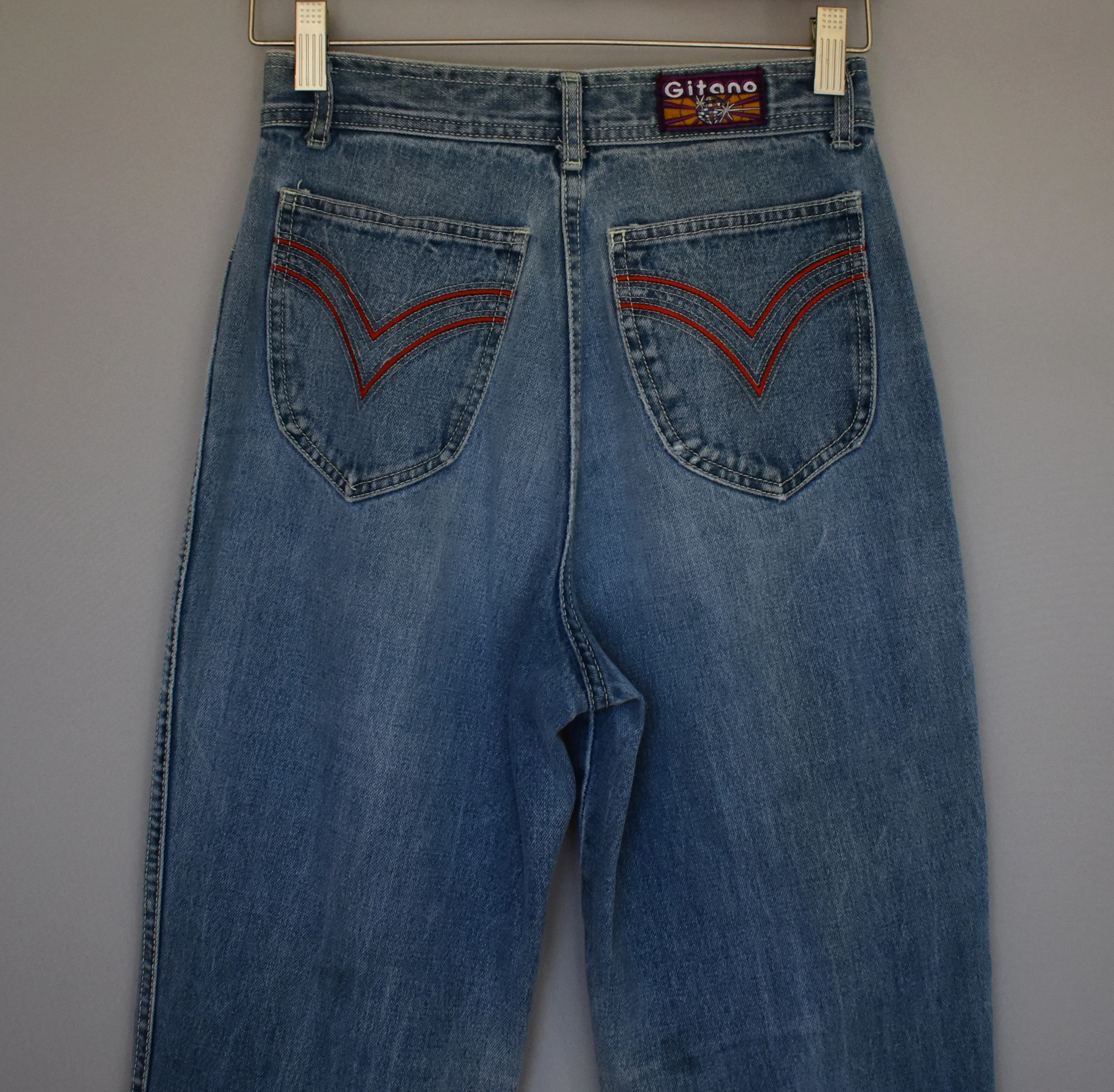70s Medium Wash Straight Leg Denim Jeans By Gitano - Image 4