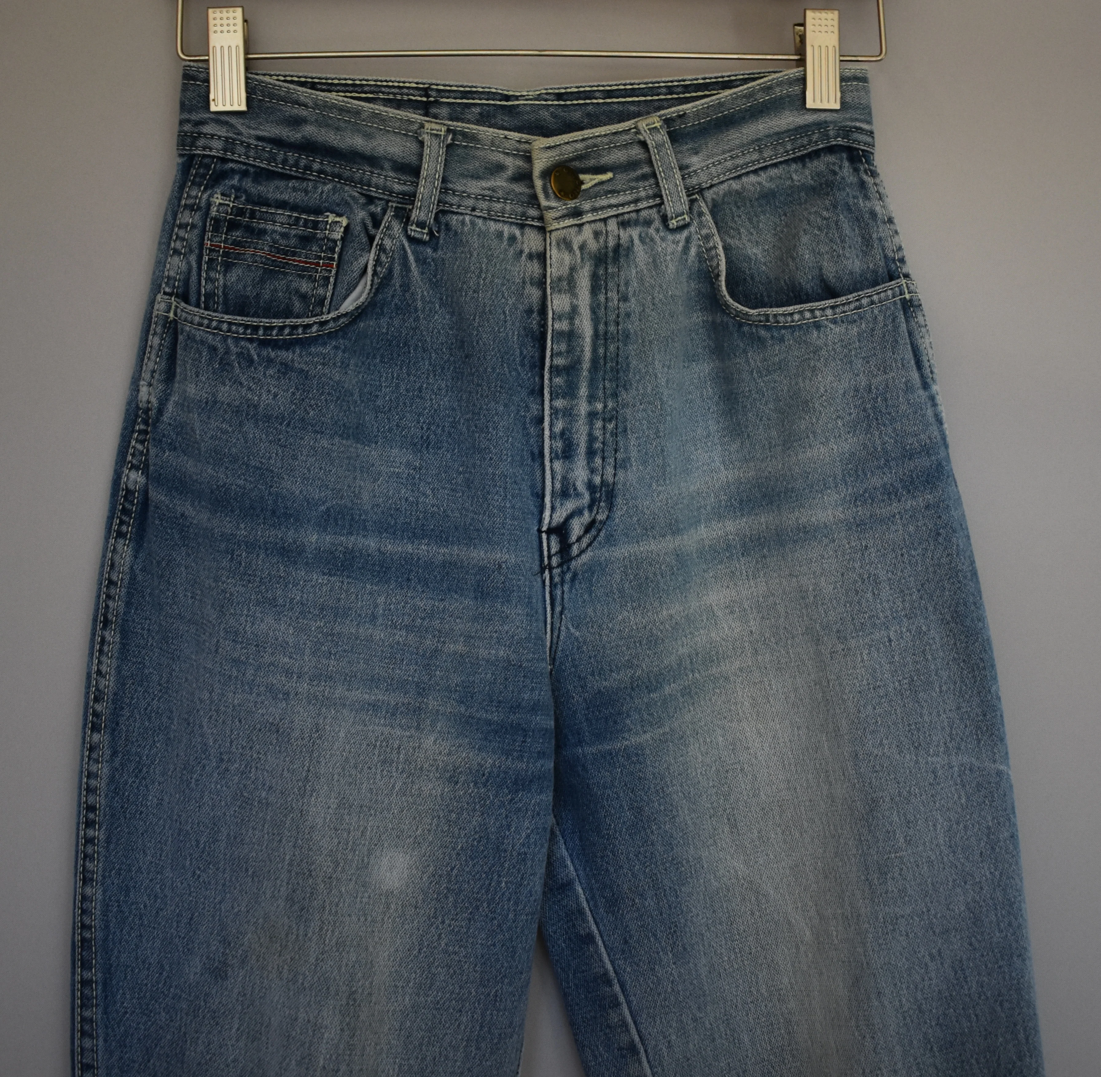 70s Medium Wash Straight Leg Denim Jeans By Gitano - Image 5