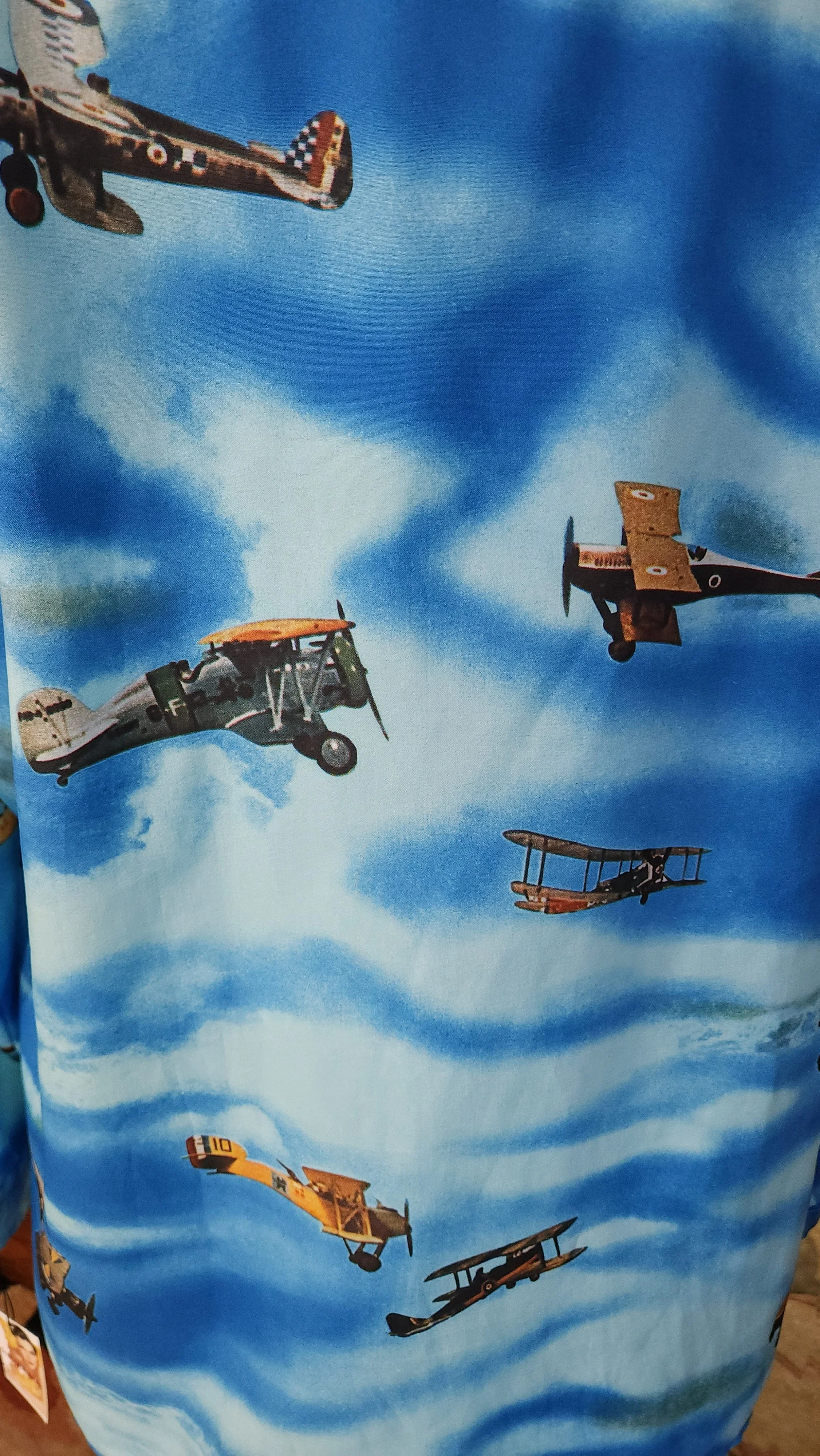 70s Men's Airplane Photo Realism Disco Picture Shirt By Joe Namath Arrow - Image 7