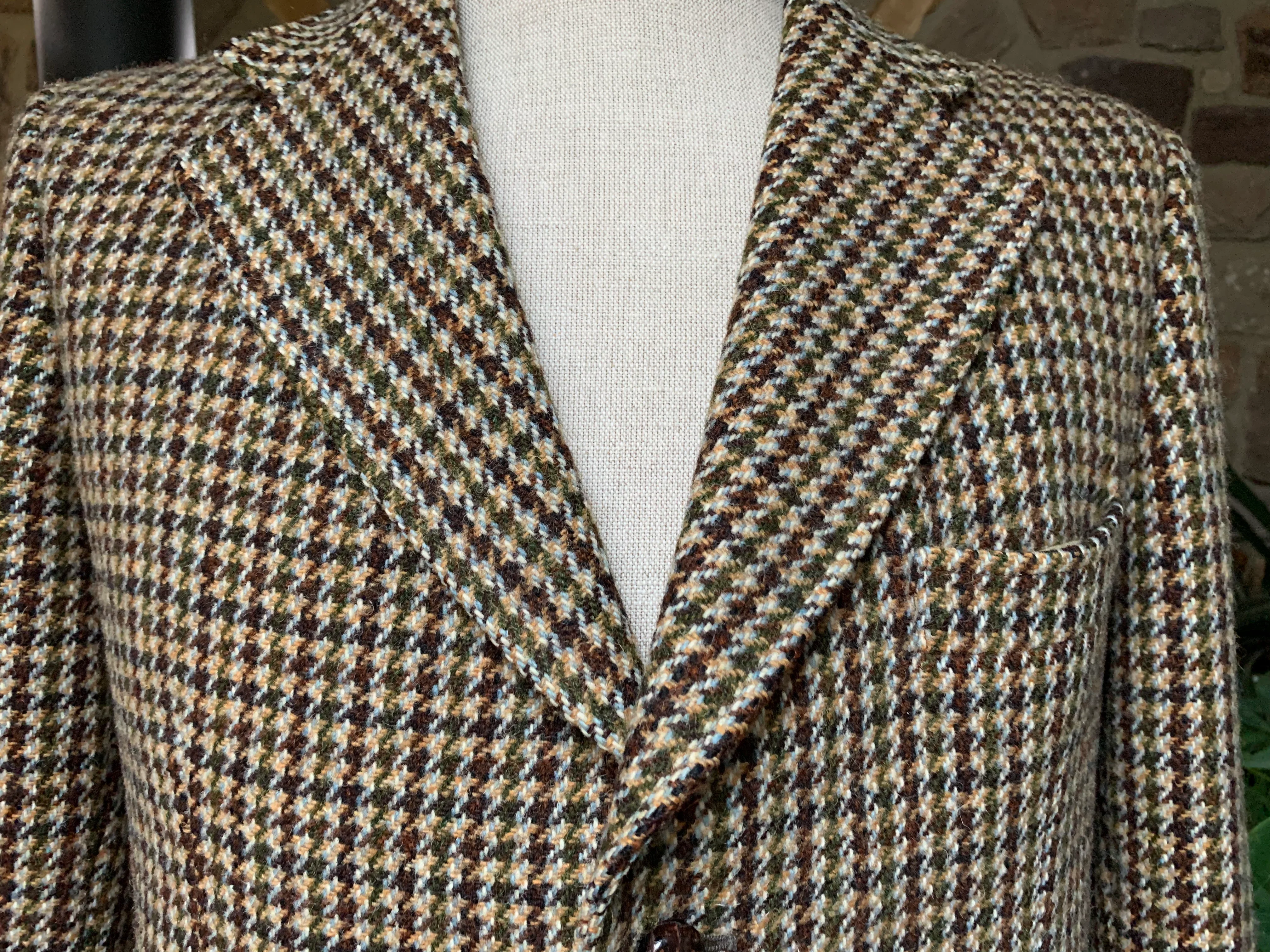 70s Men's Harris Tweed Brown Green And Tan Suit Jacket By Harris Tweed - Image 3