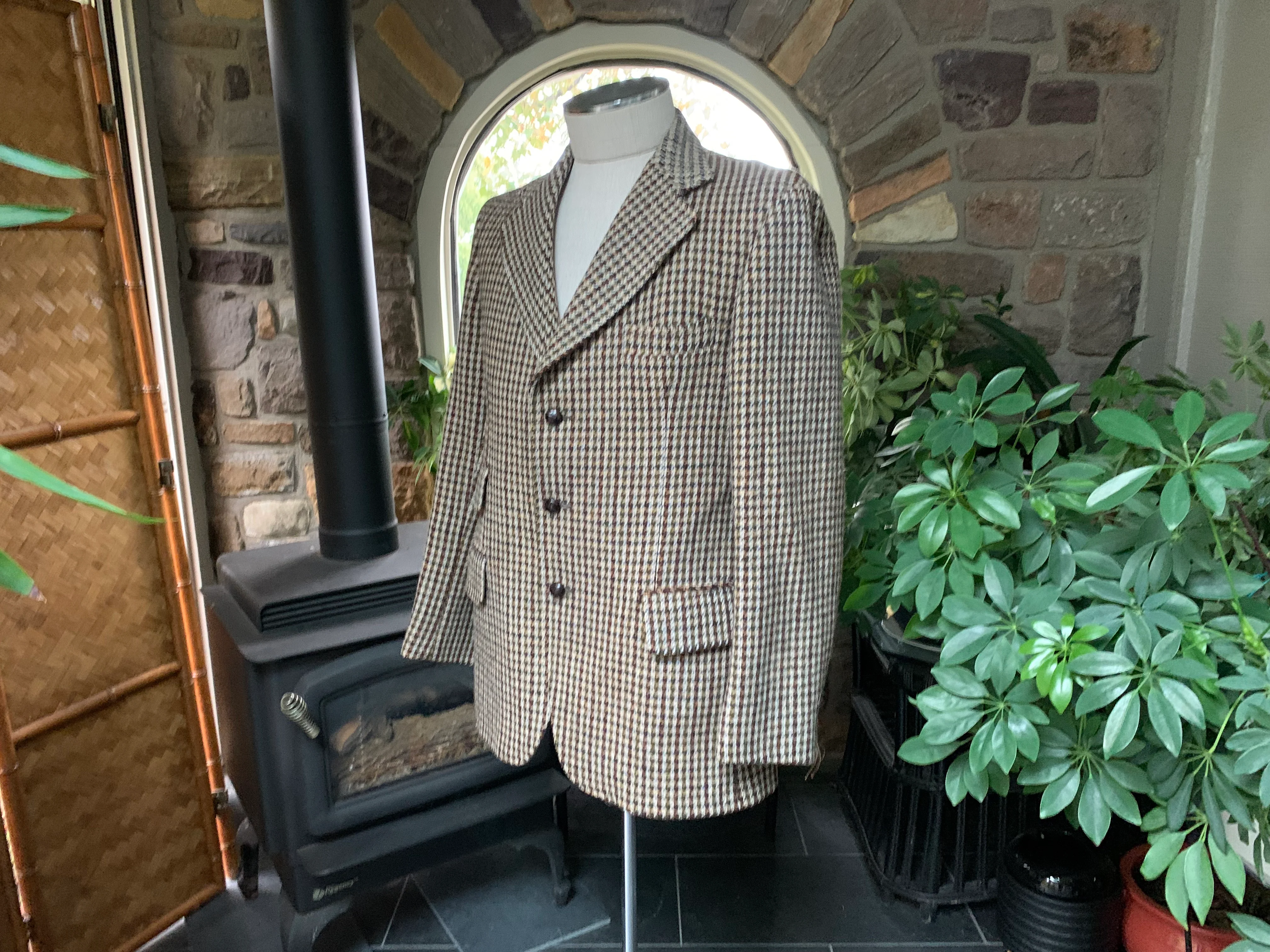70s Men's Harris Tweed Brown Green And Tan Suit Jacket By Harris Tweed - Image 4