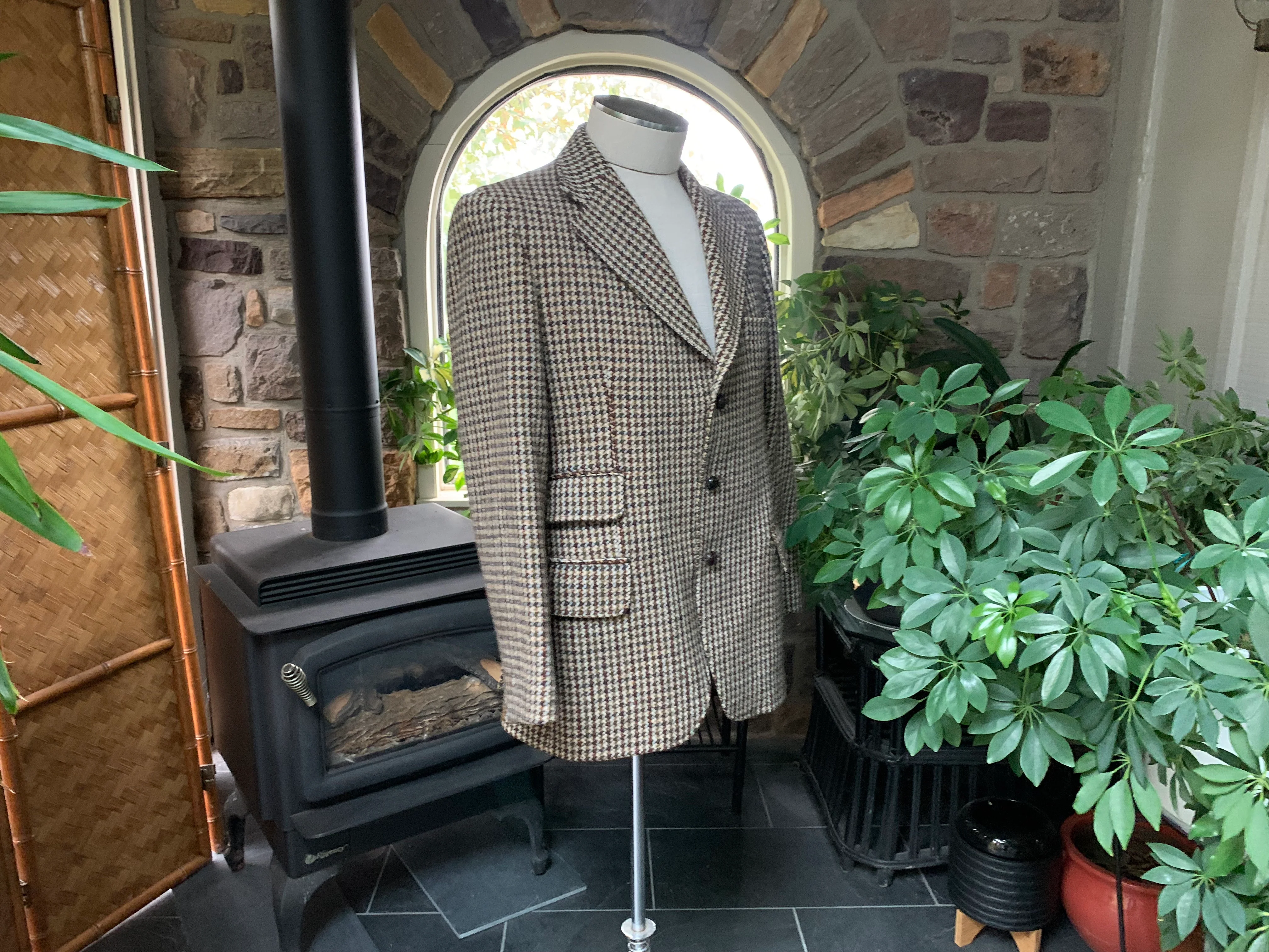 70s Men's Harris Tweed Brown Green And Tan Suit Jacket By Harris Tweed - Image 9