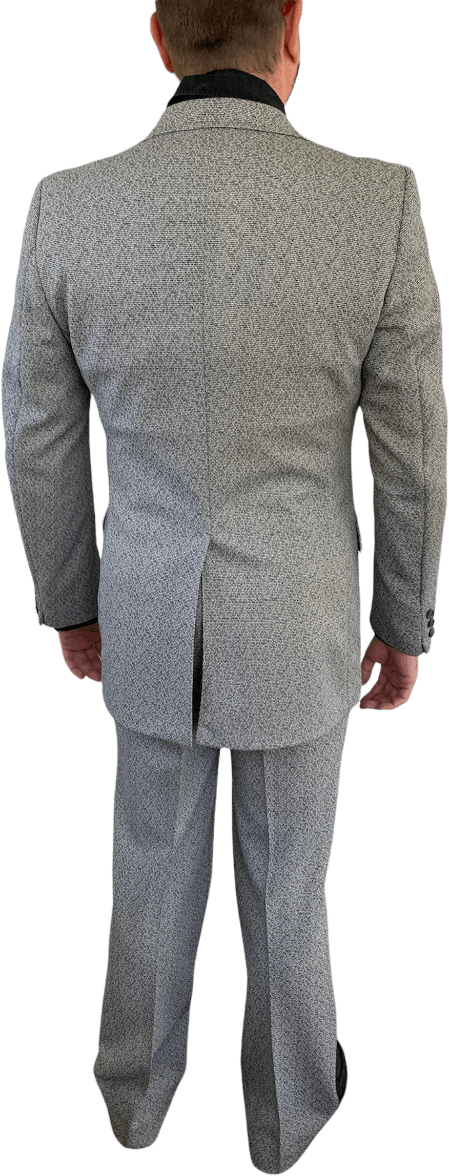 70s Mens Suit Vintage 3 Piece 42 34 Waist Black White By Kuppenheimer - Image 2