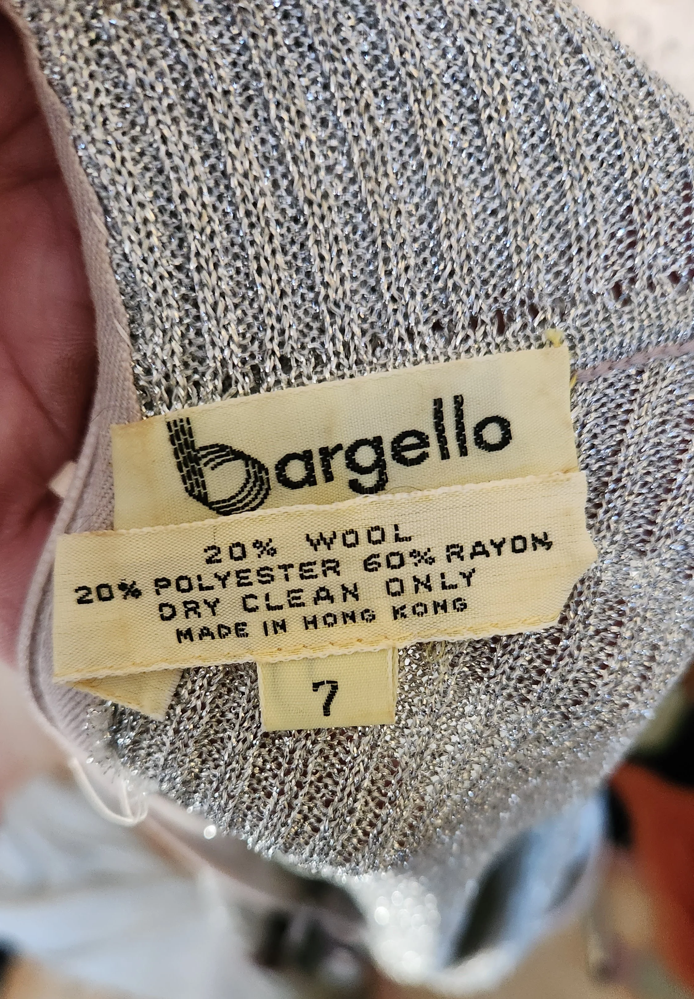 70s Metallic Silver Knit Turtleneck Maxi Dress By Bargello - Image 6