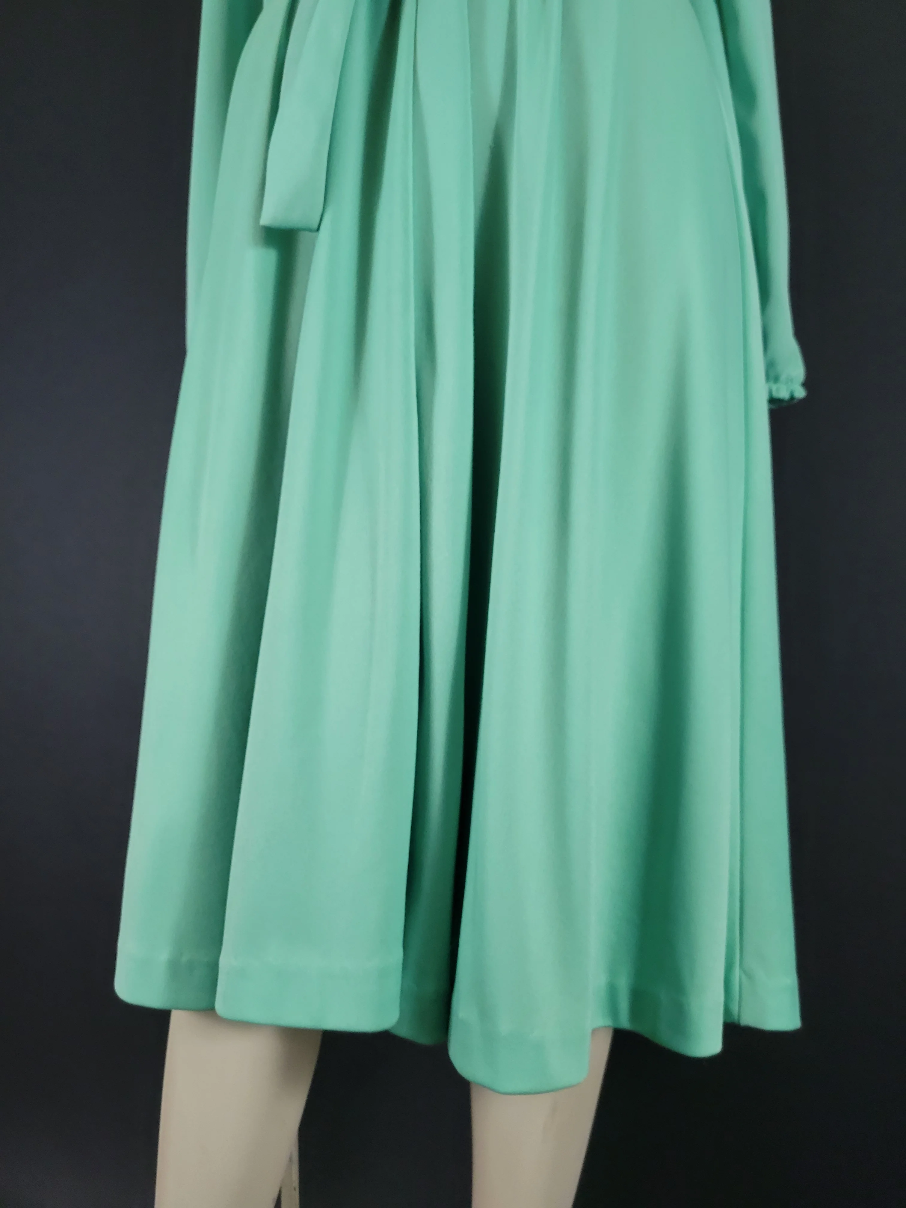70s Mint Green Long Sleeve Shirtwaist Dress By Sears - Image 8