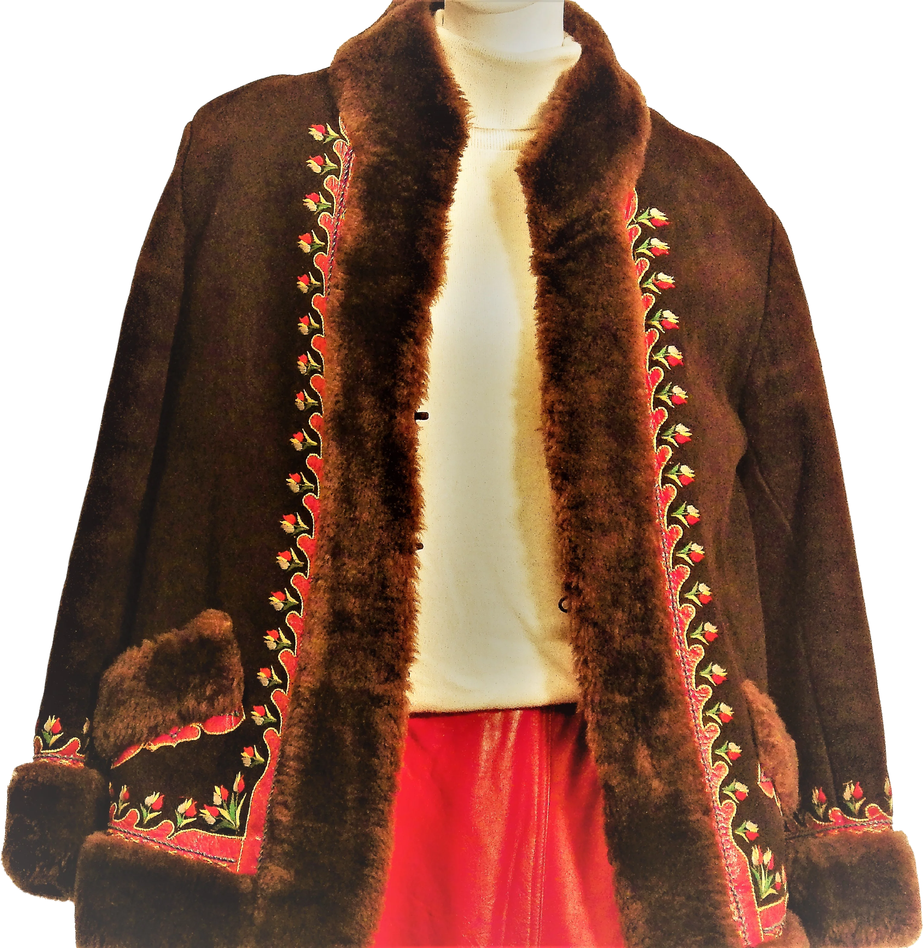 70s Multicolor Shearling Effect Jacket