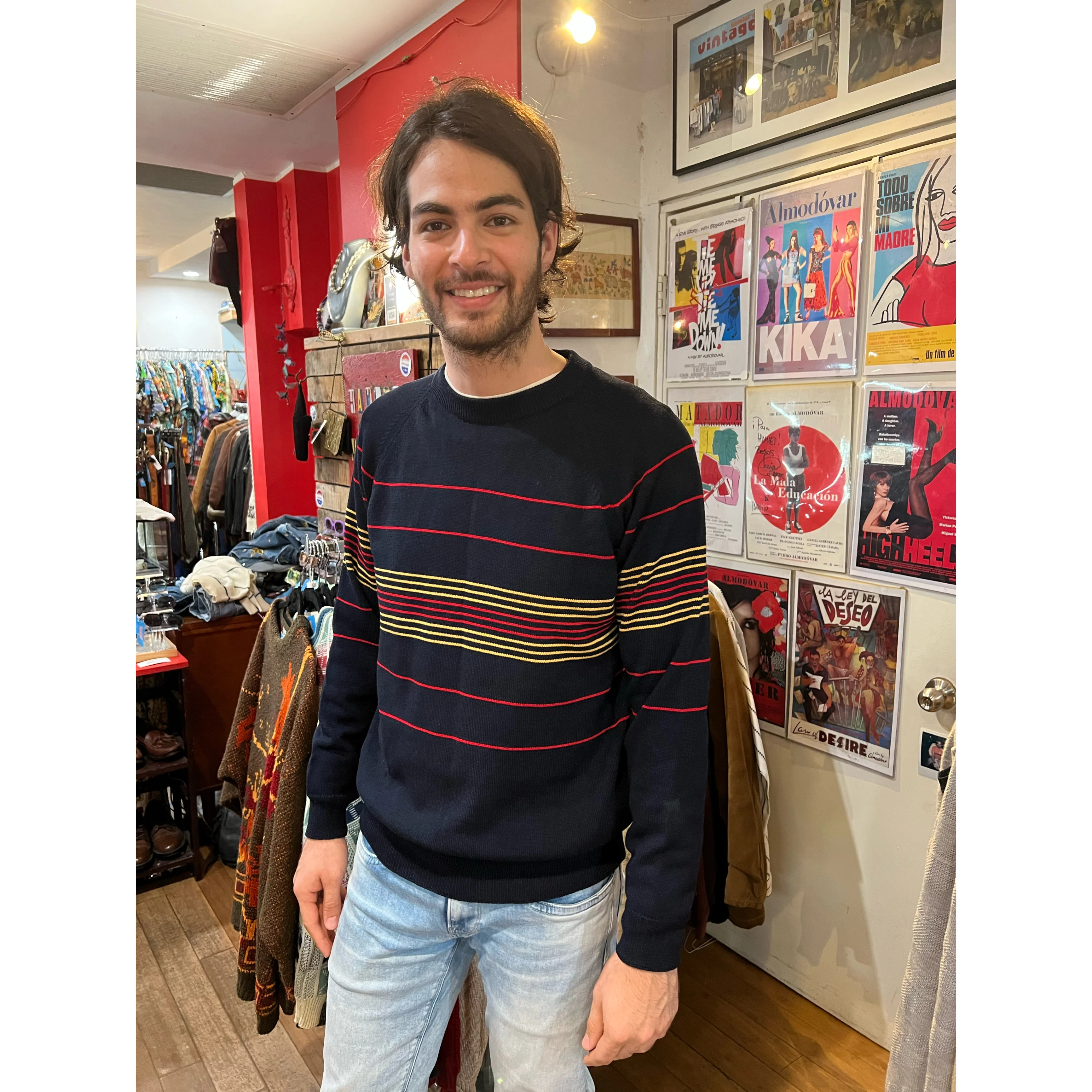 70s Men Multicolor Stripe Sweater By Van Cort - Image 3
