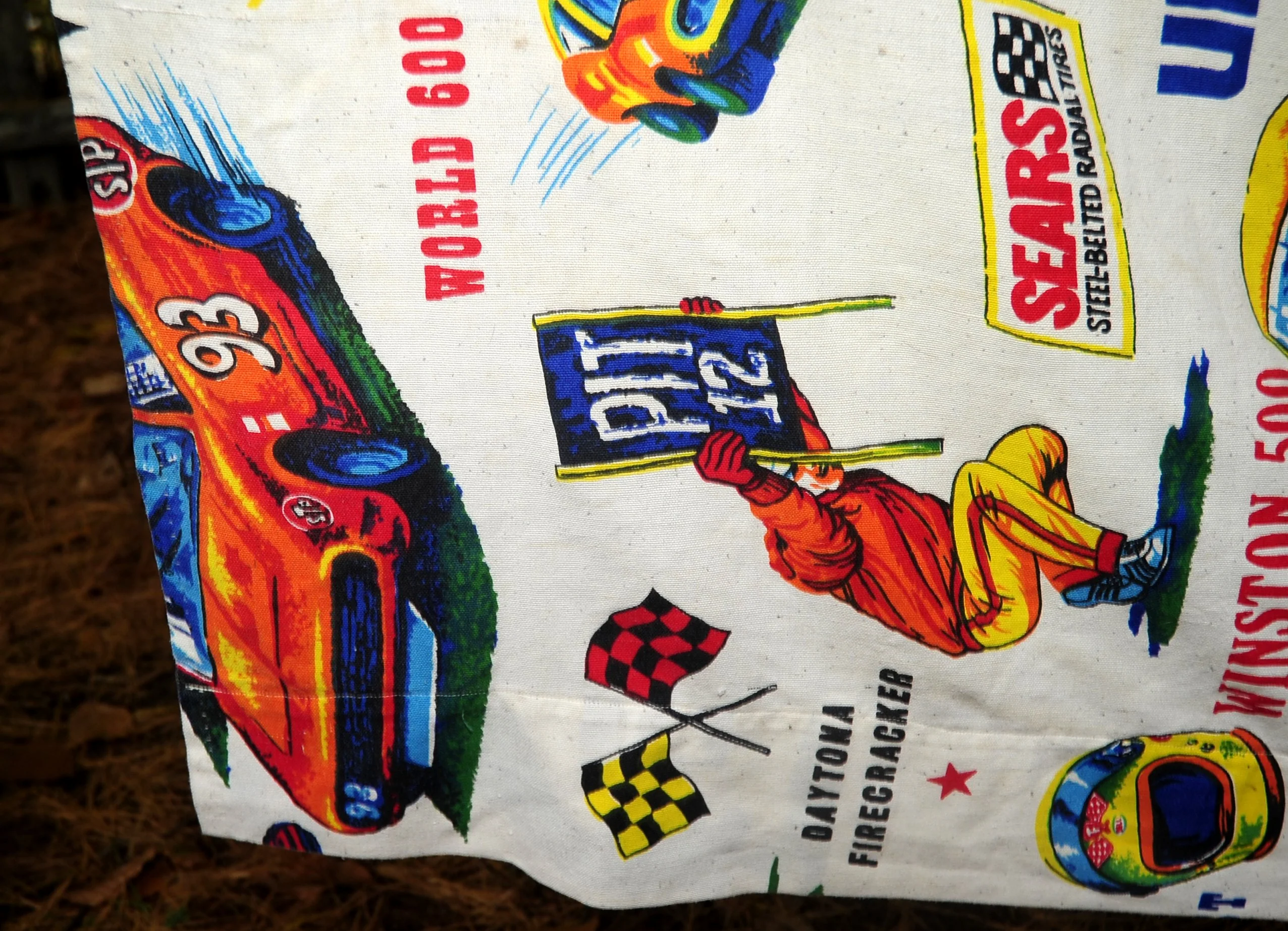 70s Nascar Twin Bedspread Winston 500 Sears Die Hard By Sears Perma Prest - Image 12
