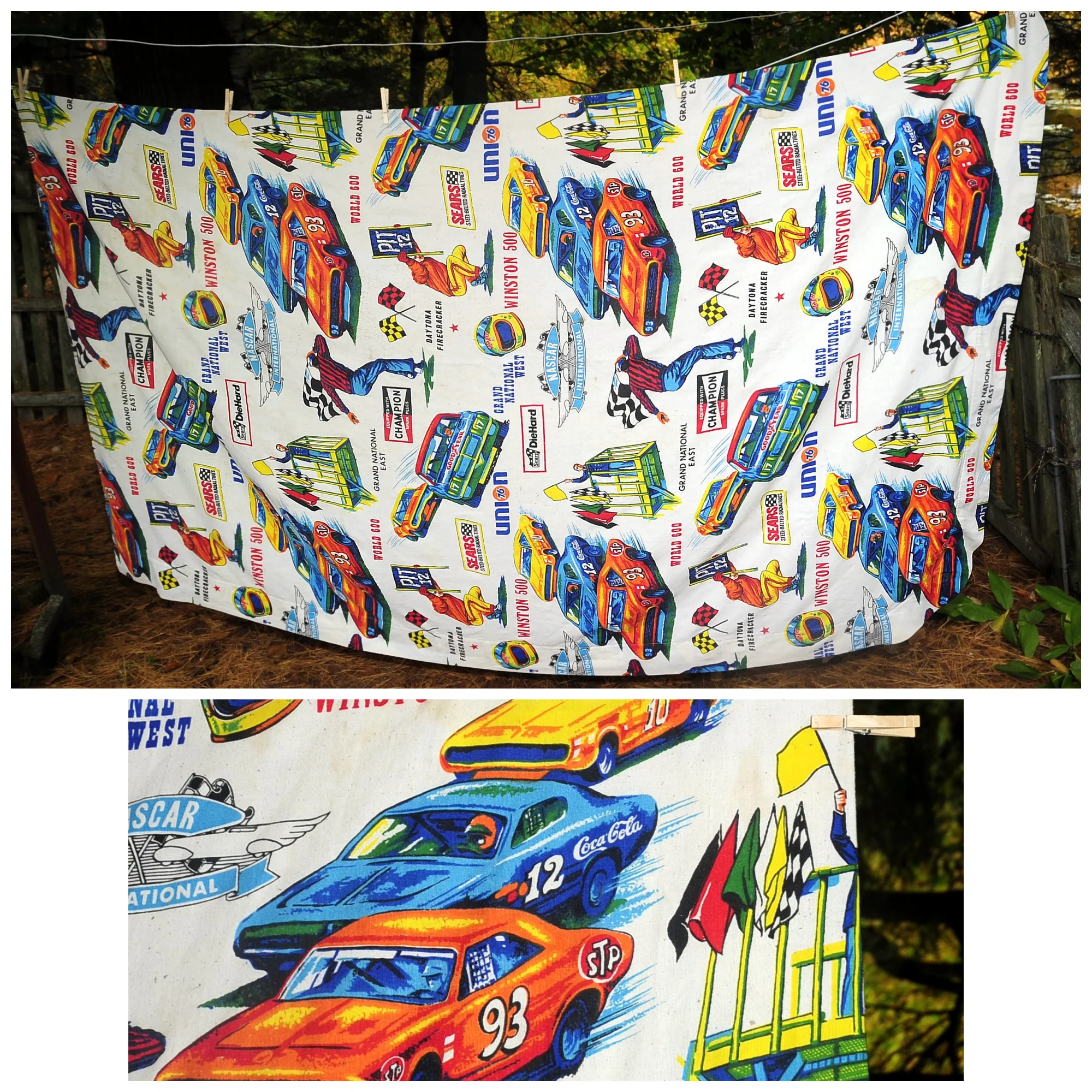 70s Nascar Twin Bedspread Winston 500 Sears Die Hard By Sears Perma Prest - Image 3