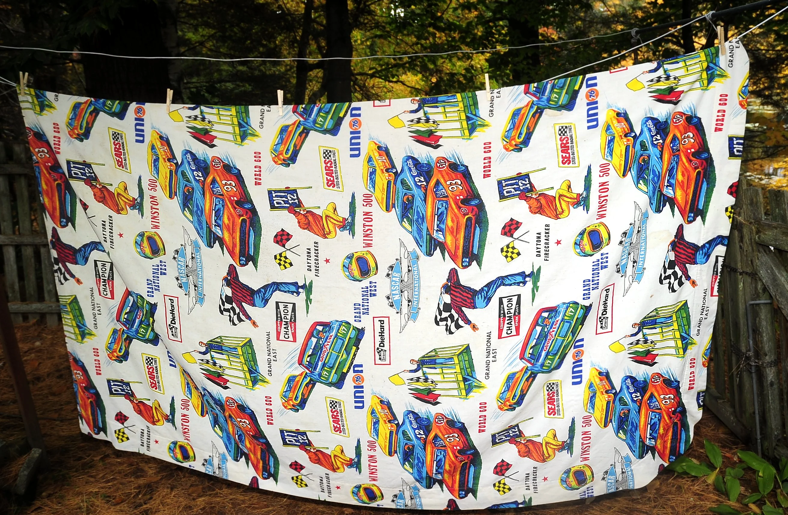 70s Nascar Twin Bedspread Winston 500 Sears Die Hard By Sears Perma Prest - Image 4