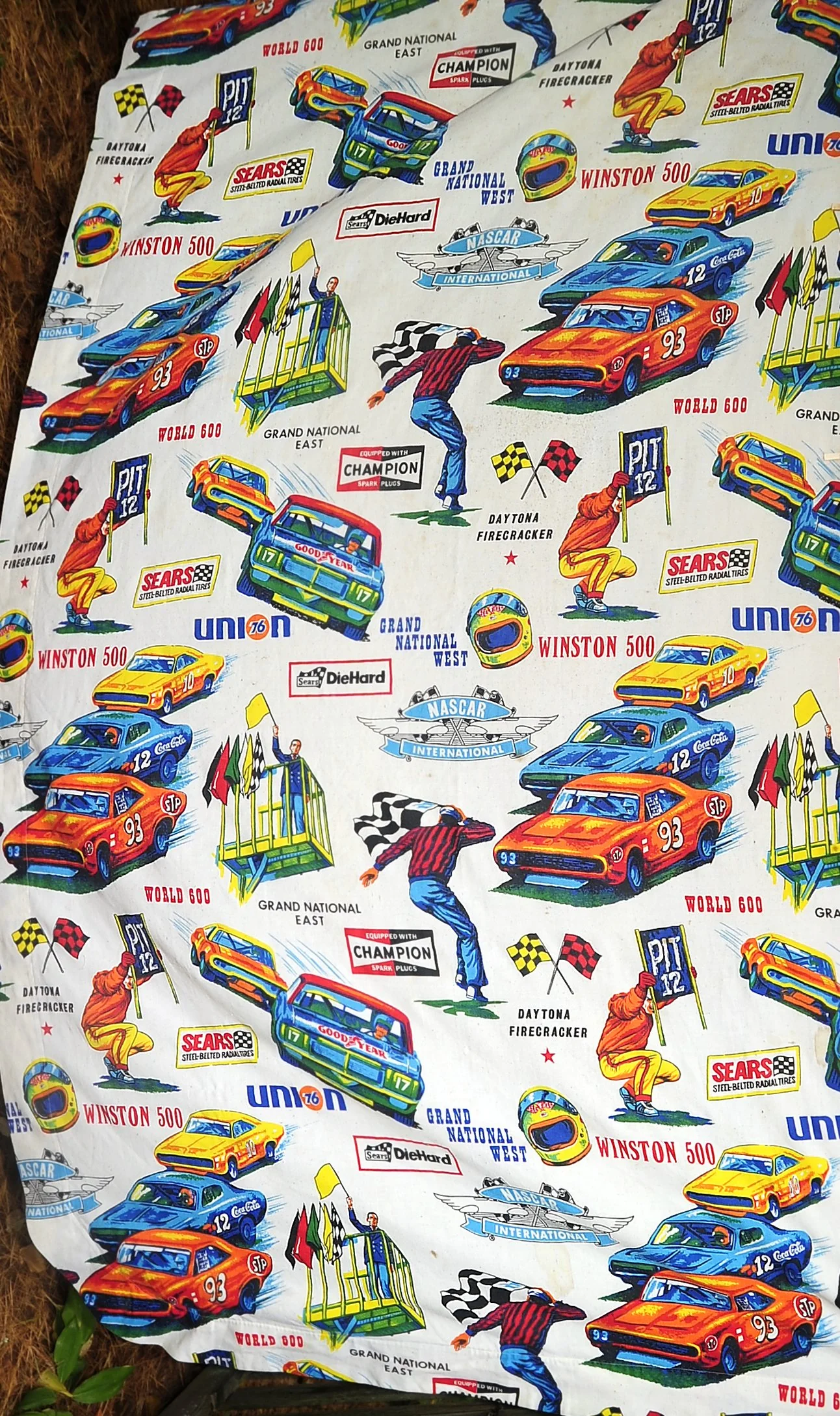 70s Nascar Twin Bedspread Winston 500 Sears Die Hard By Sears Perma Prest - Image 5