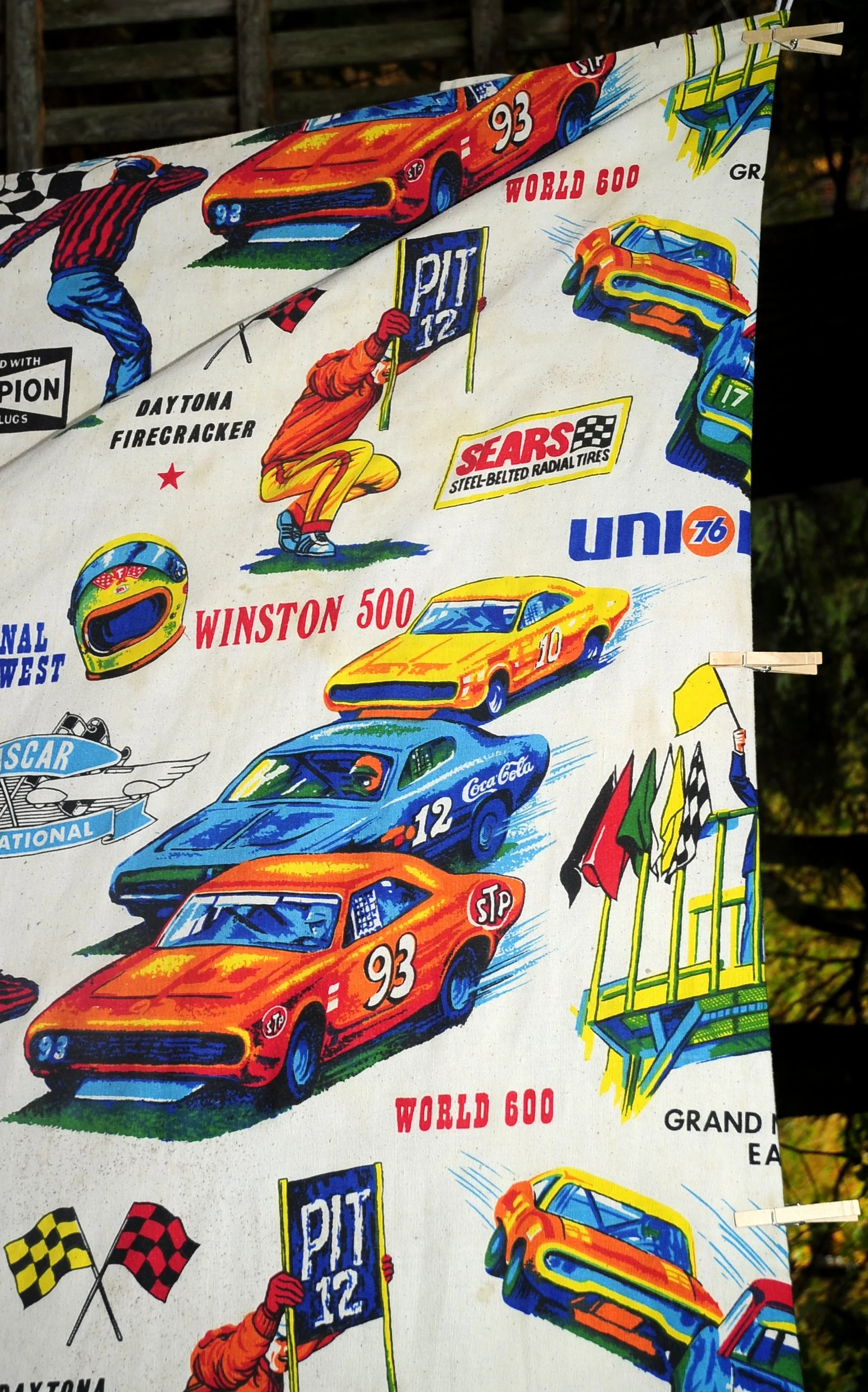 70s Nascar Twin Bedspread Winston 500 Sears Die Hard By Sears Perma Prest - Image 6