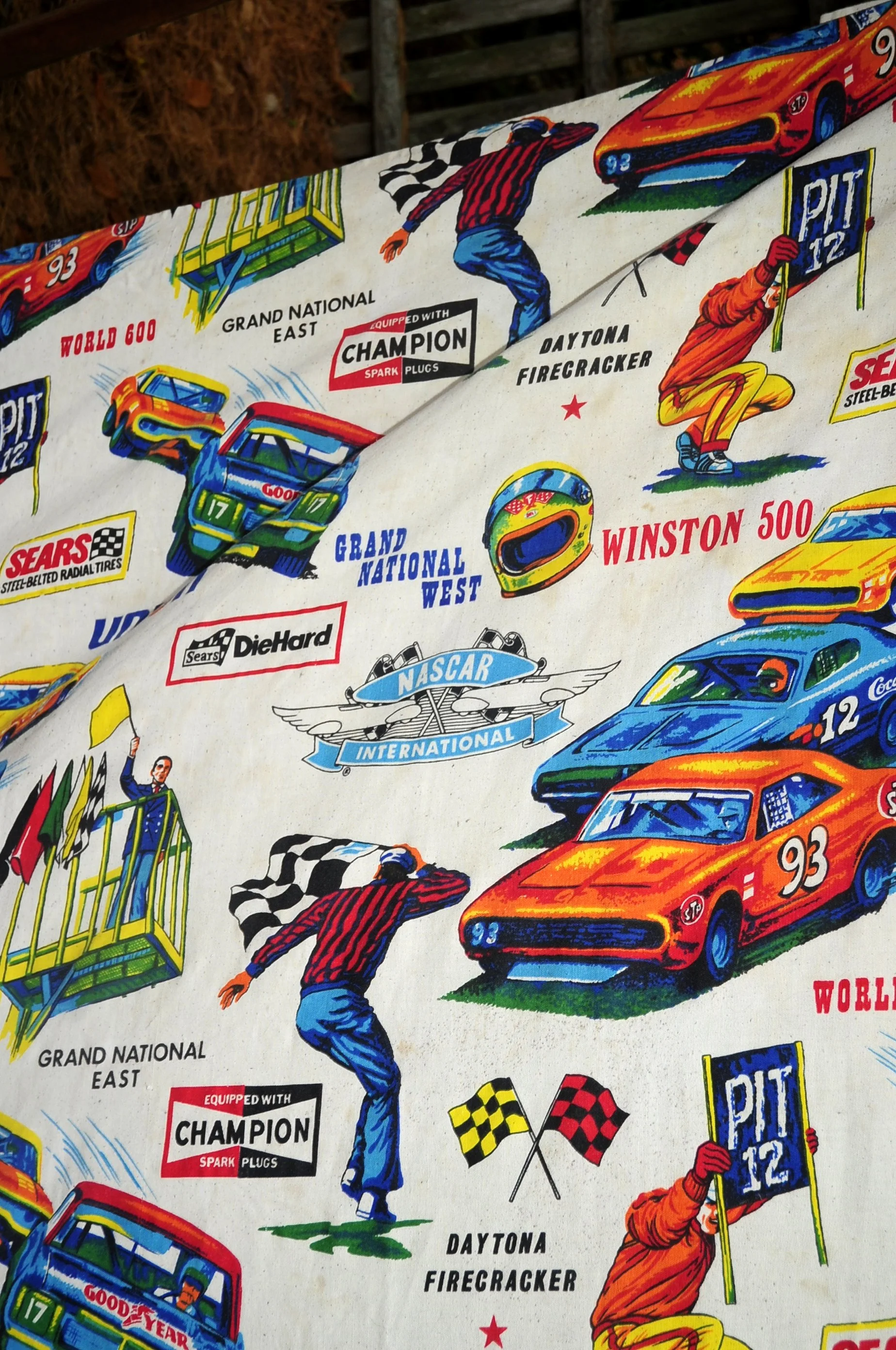 70s Nascar Twin Bedspread Winston 500 Sears Die Hard By Sears Perma Prest - Image 7