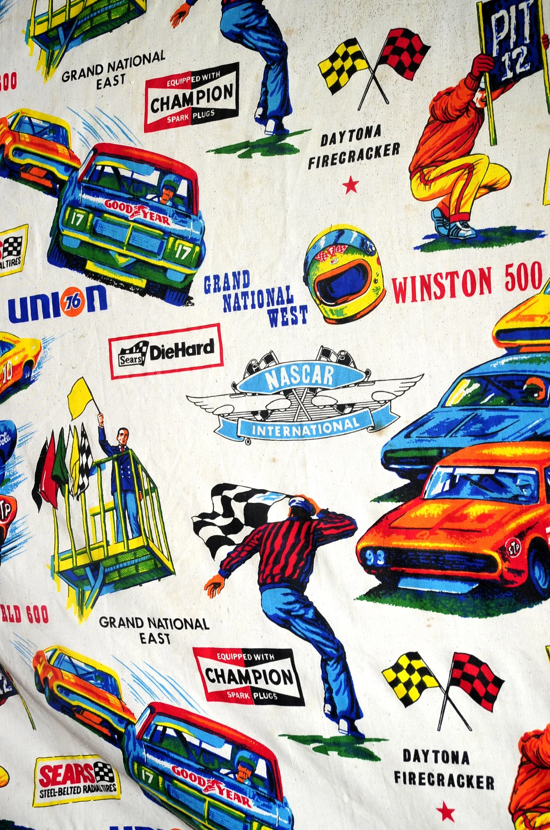70s Nascar Twin Bedspread Winston 500 Sears Die Hard By Sears Perma Prest - Image 8